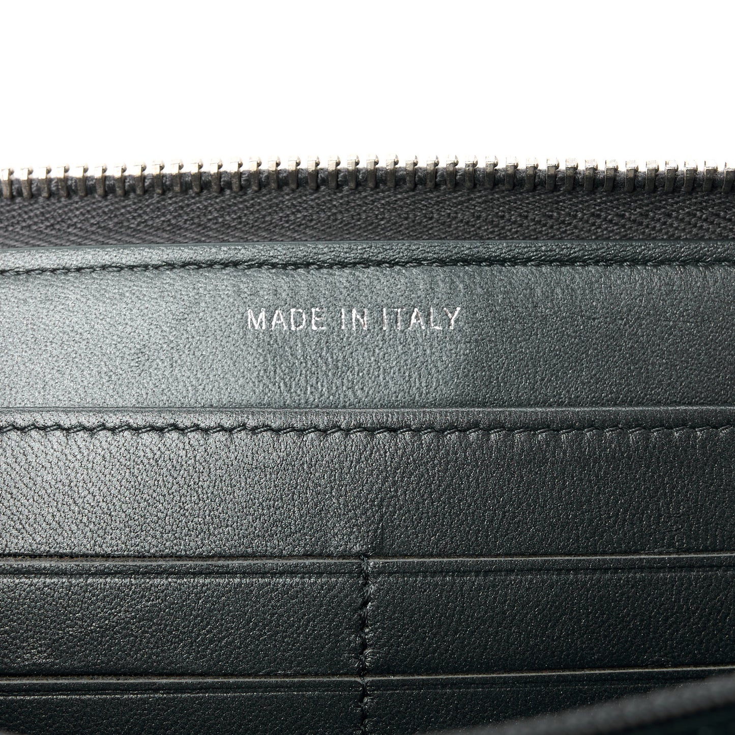 Metallic Galuchat Stingray Lambskin Boy Gusset Zip Wallet Dark Silver