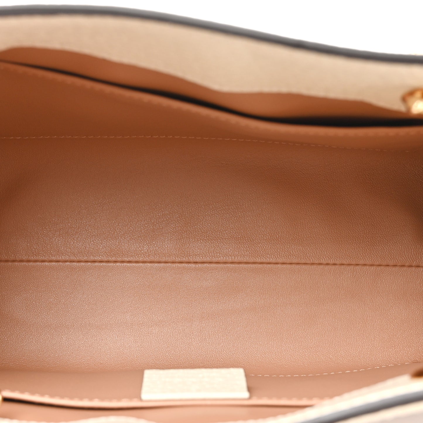 GG Supreme Monogram Berry Textured Dollar Calfskin Small Padlock Tote Beige Ebony Light Copper Mystic White