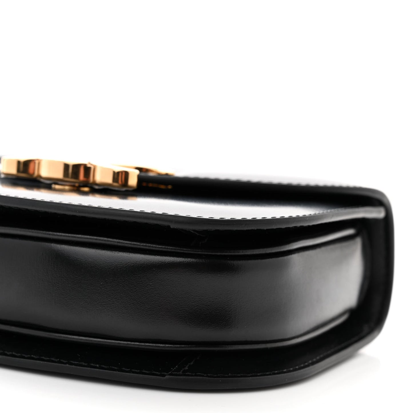 Shiny Calfskin Triomphe Mini Besace Clea Black