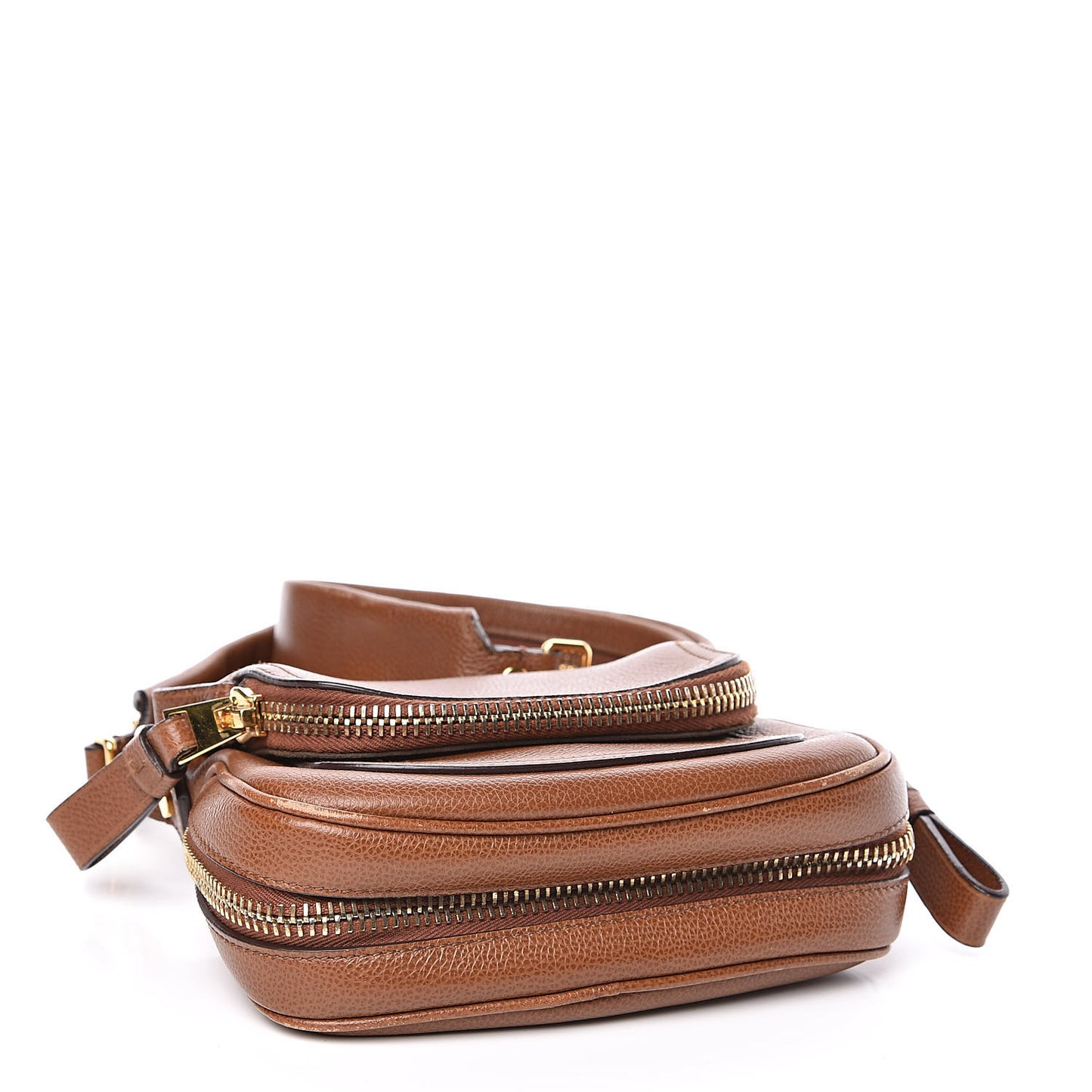 Pebbled Calfskin Mini Jennifer Crossbody Bag Caramel