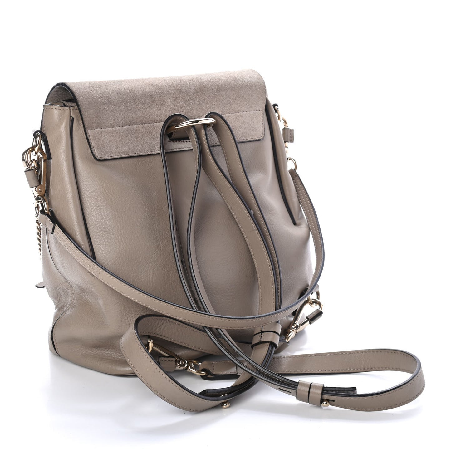 Suede Calfskin Medium Faye Backpack Motty Grey