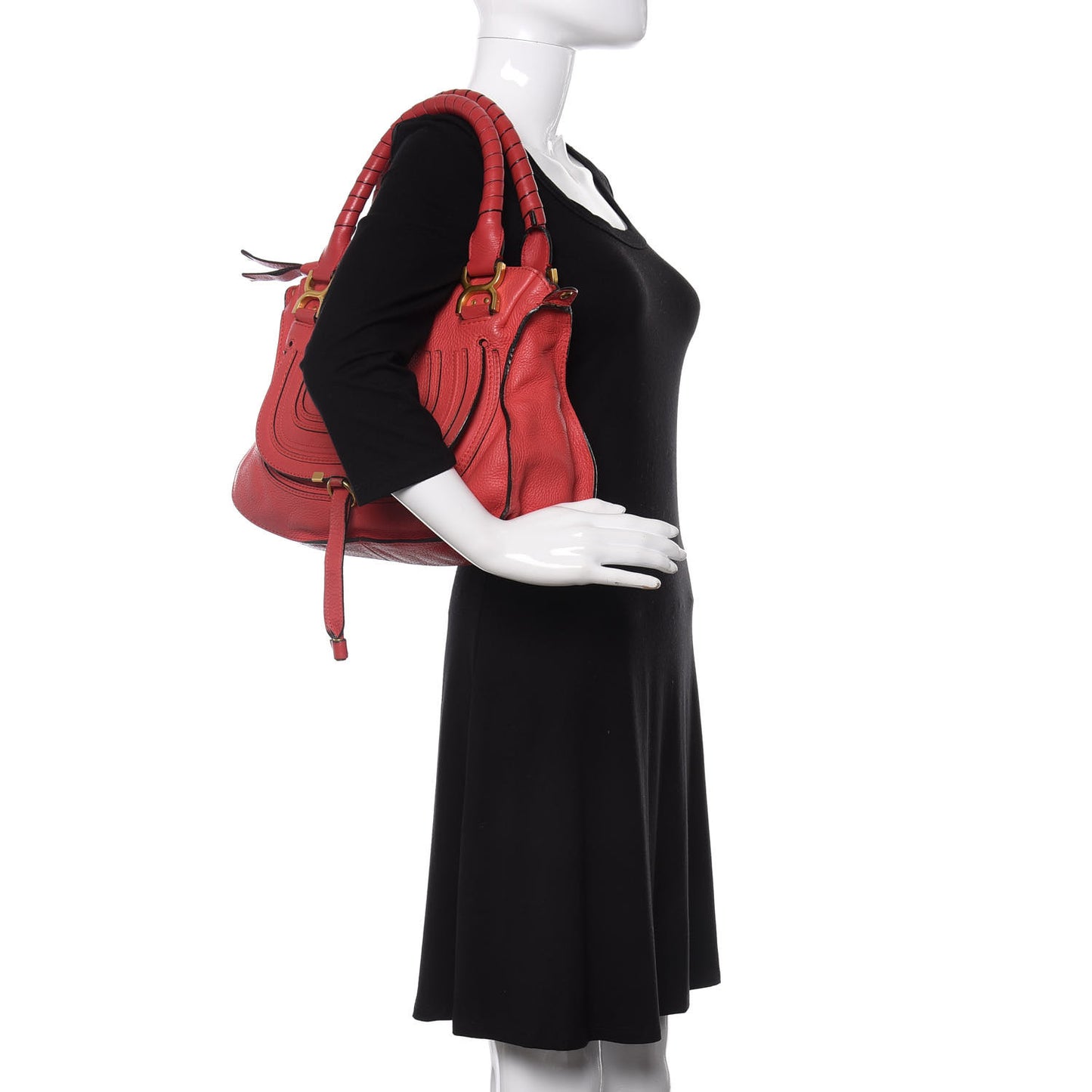 Calfskin Medium Marcie Satchel Red