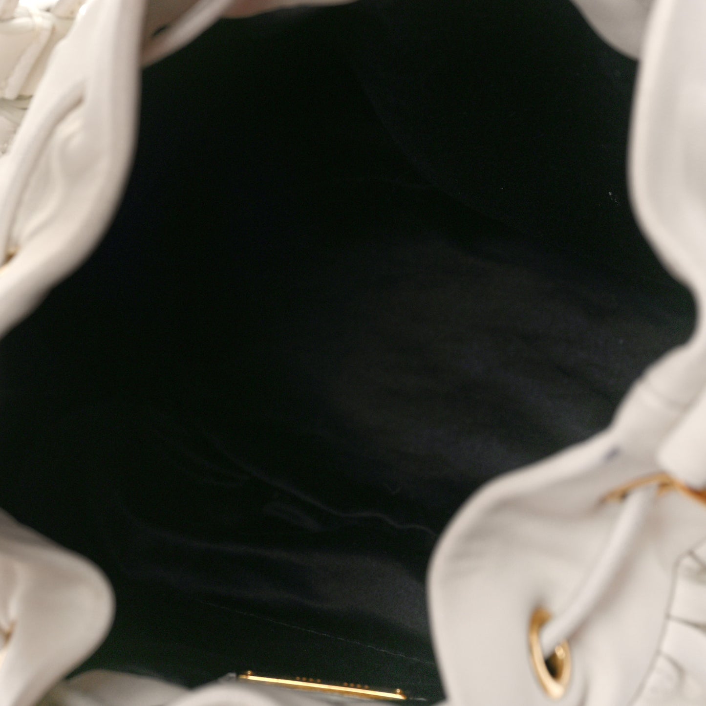 Nappa Matelasse Small Bucket Bag White