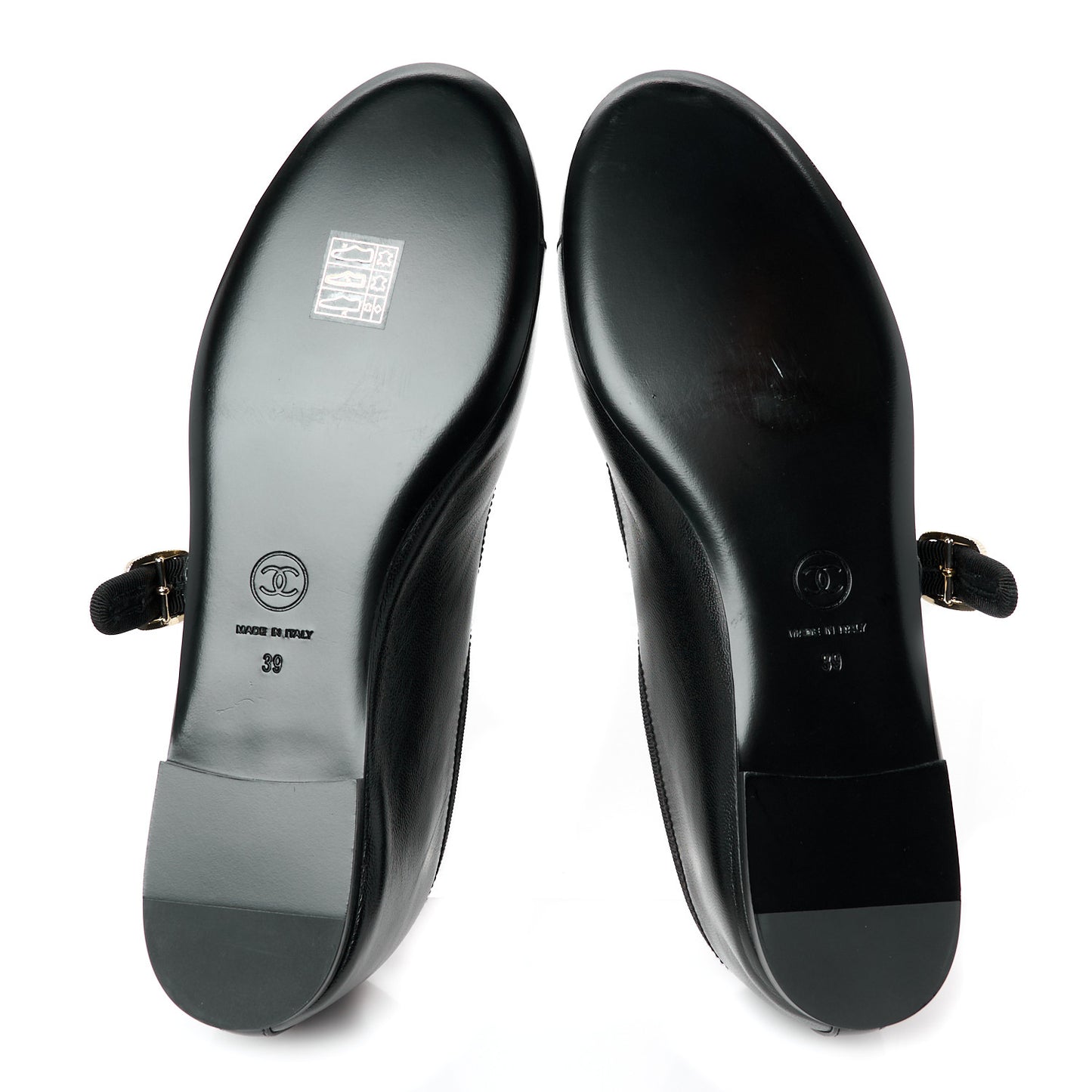 Lambskin Mary Jane Flats 39 Black