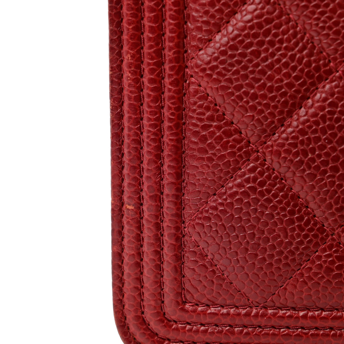 Caviar Quilted Boy Wallet On Chain WOC Red
