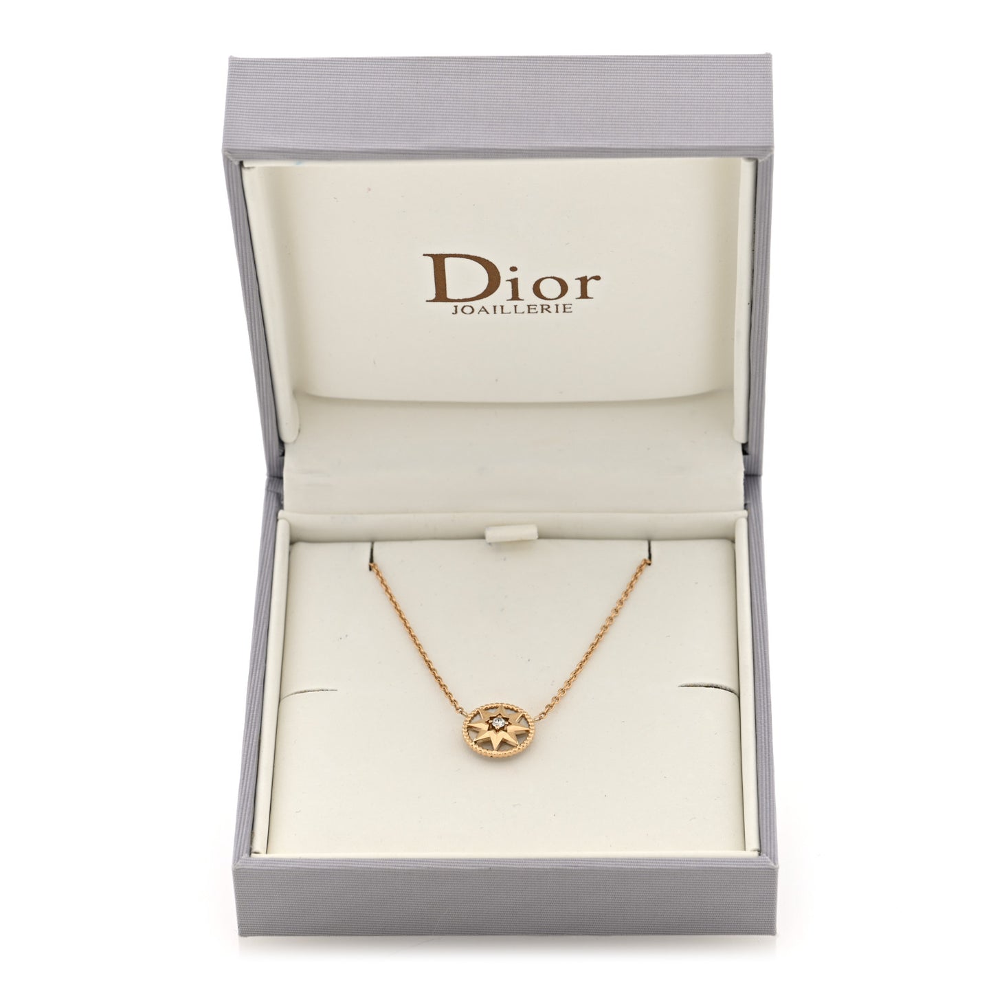 18K Yellow Gold Diamond Mother of Pearl Rose Des Vents Necklace