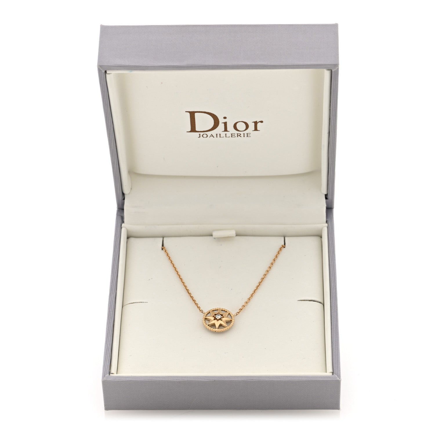 Christian Dior 18K Yellow Gold Diamond Mother of Pearl Rose Des Vents Necklace 5 of 5