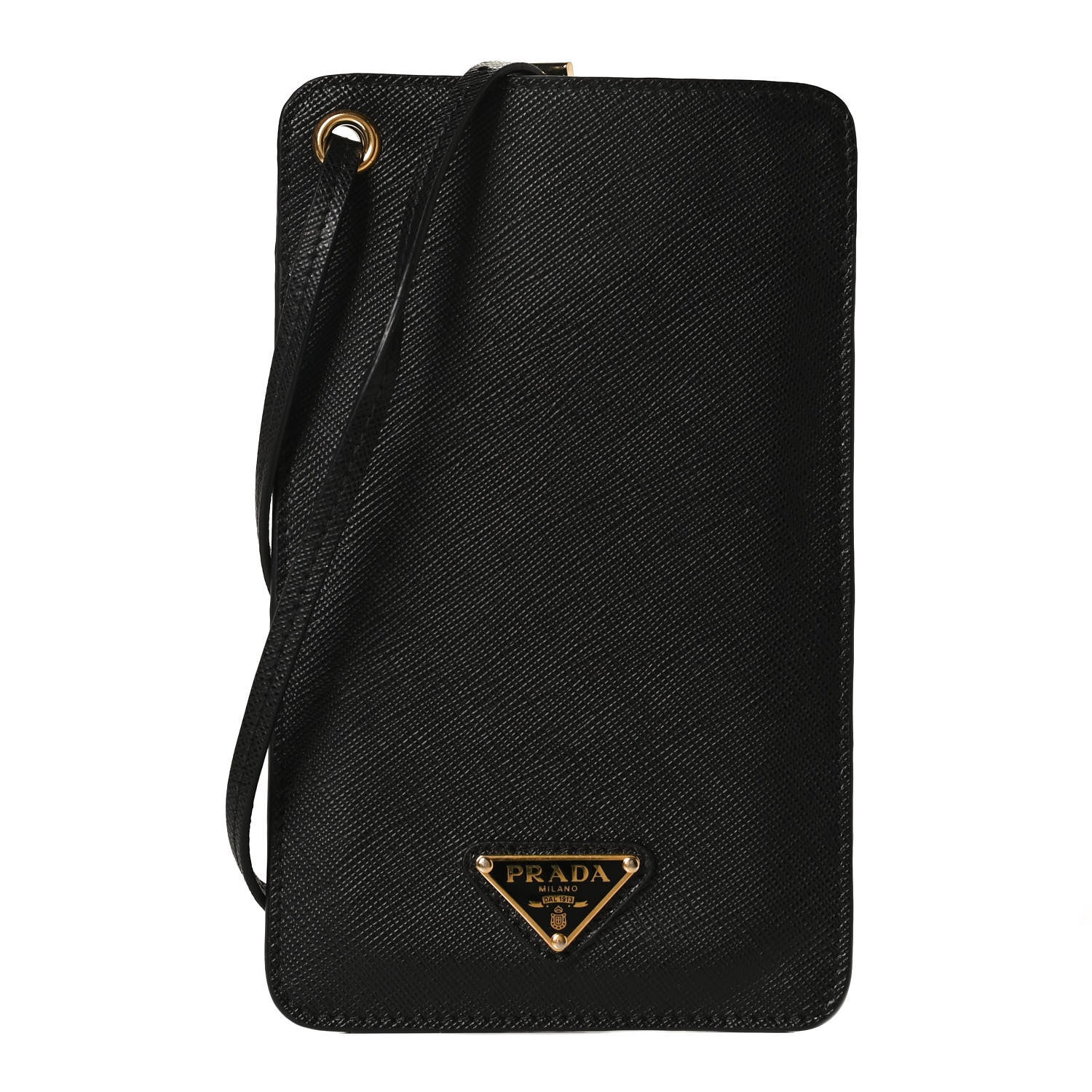 Prada Saffiano Triangle Phone Case Pouch Black 1 of 10