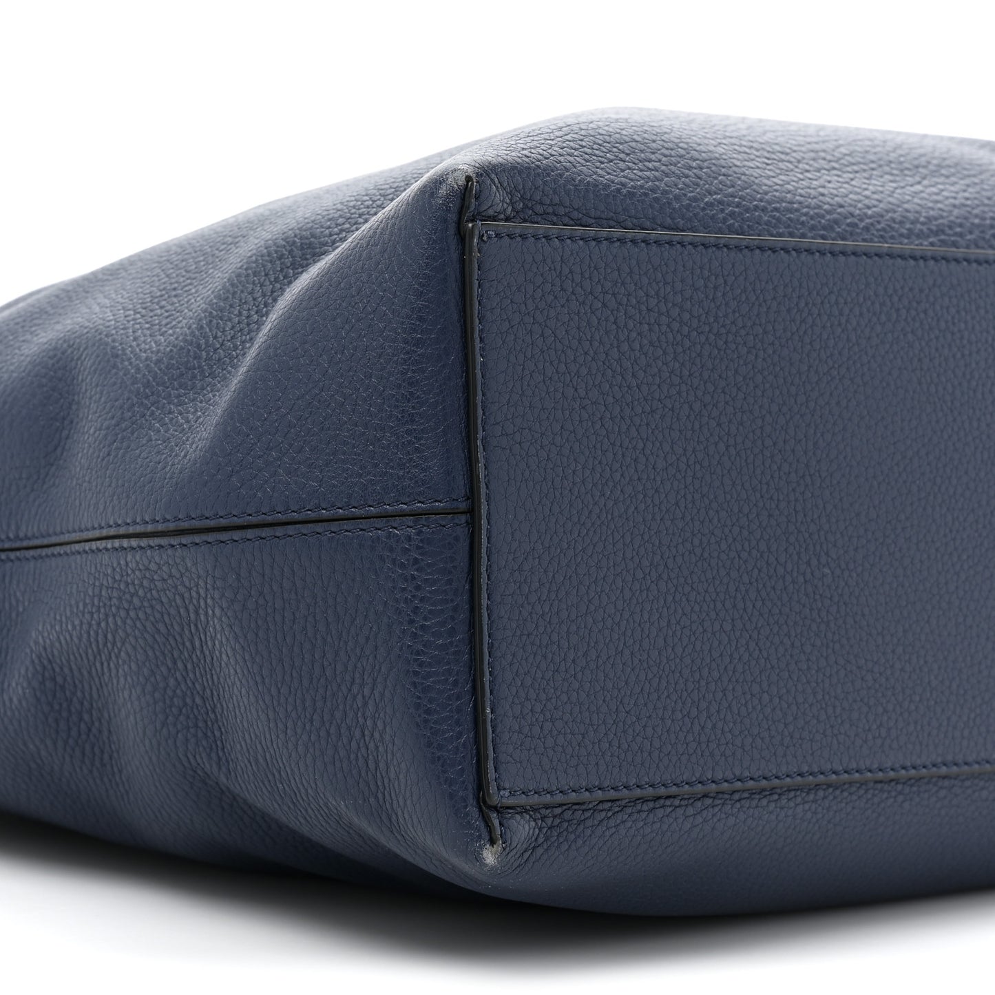 Grained Calfskin Rockstud Shoulder Tote Marine