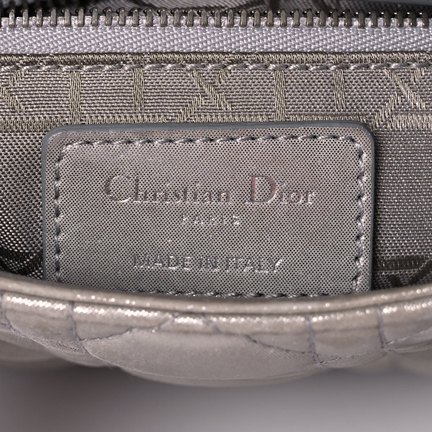 Christian Dior Metallic Lambskin Cannage Mini Lady Dior Silver 5 of 9