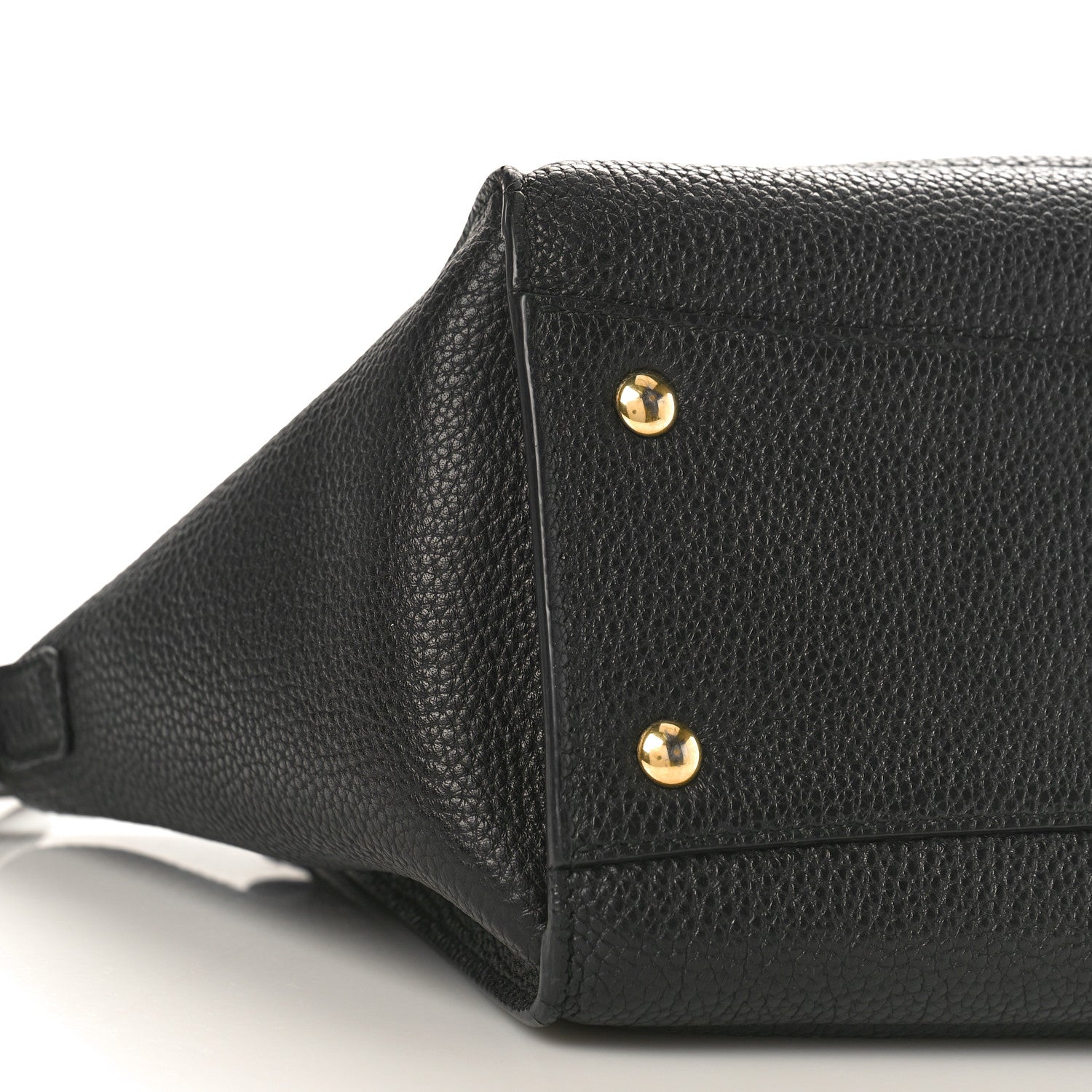 Salvatore Ferragamo Hammered Calfskin Double Handle Small Amy Tote Black 7 of 8