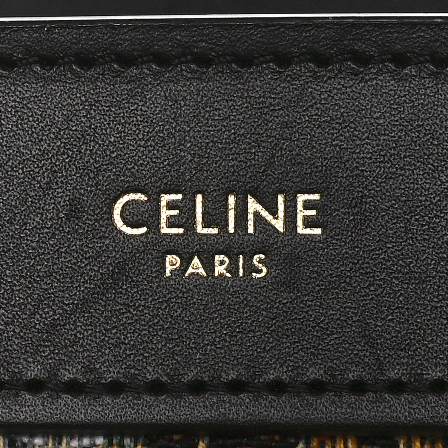 Celine Calfskin Lambskin Canvas Jacquard Floral Nano Luggage Black 6 of 9