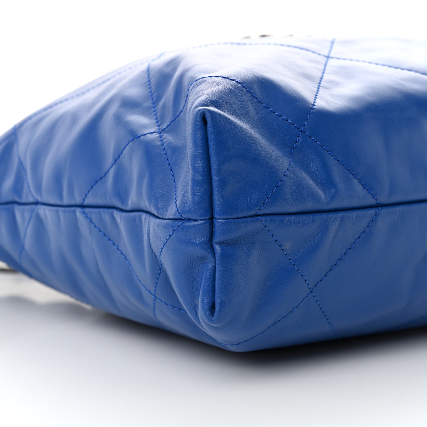 Shiny Calfskin Quilted Small Chanel 22 Dark Blue