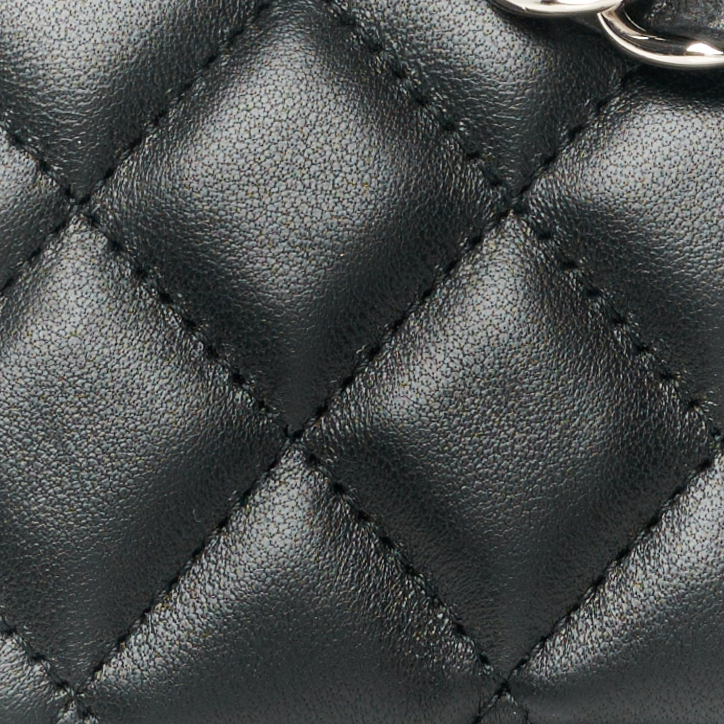 Lambskin Quilted Mini Square Flap Black