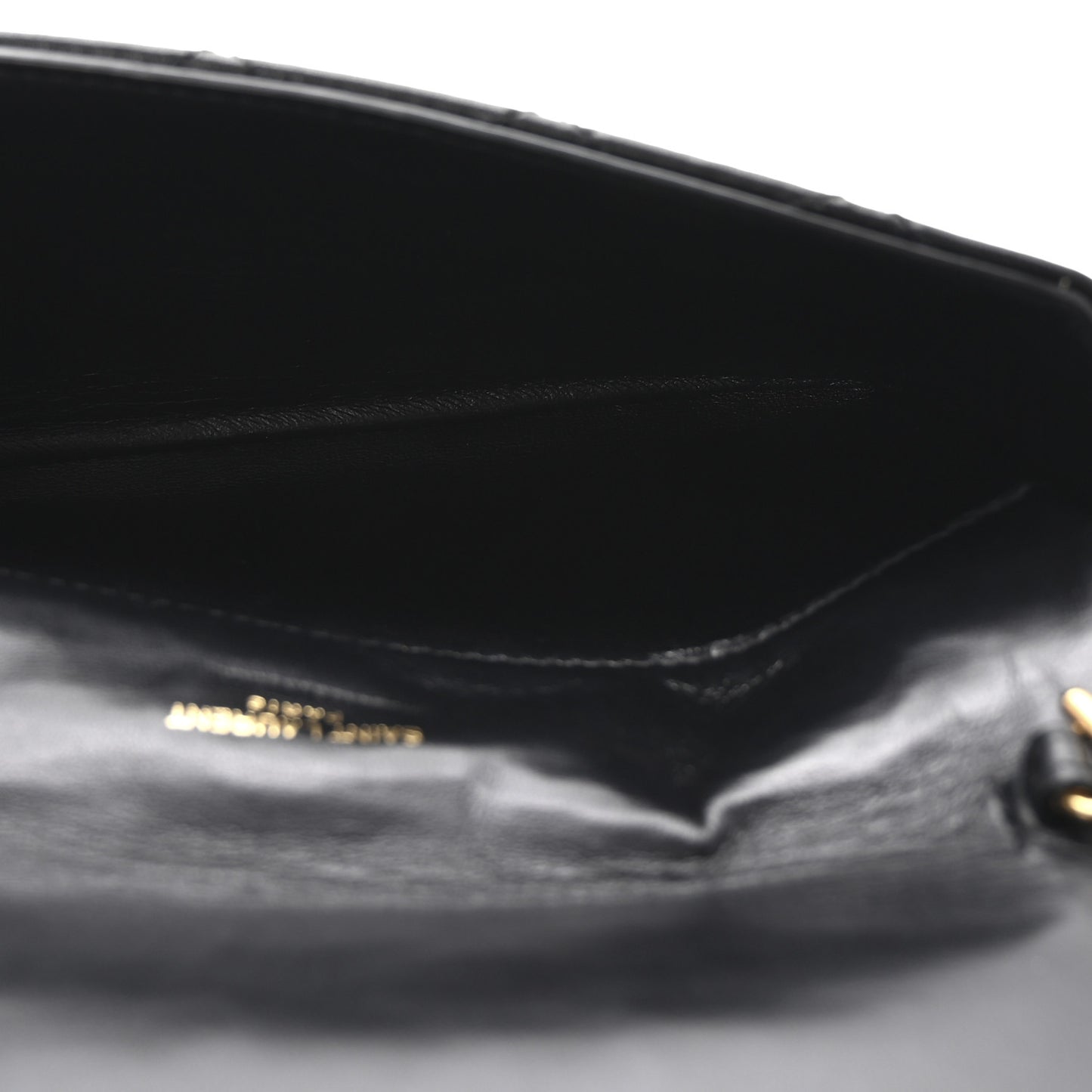 Lambskin Quilted Gaby Phone Holder Crossbody Black