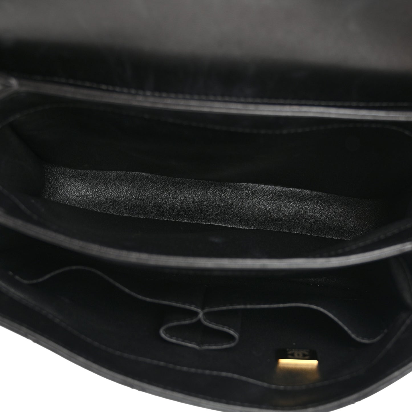 Lambskin Quilted Small Trendy CC Dual Handle Flap Bag Black