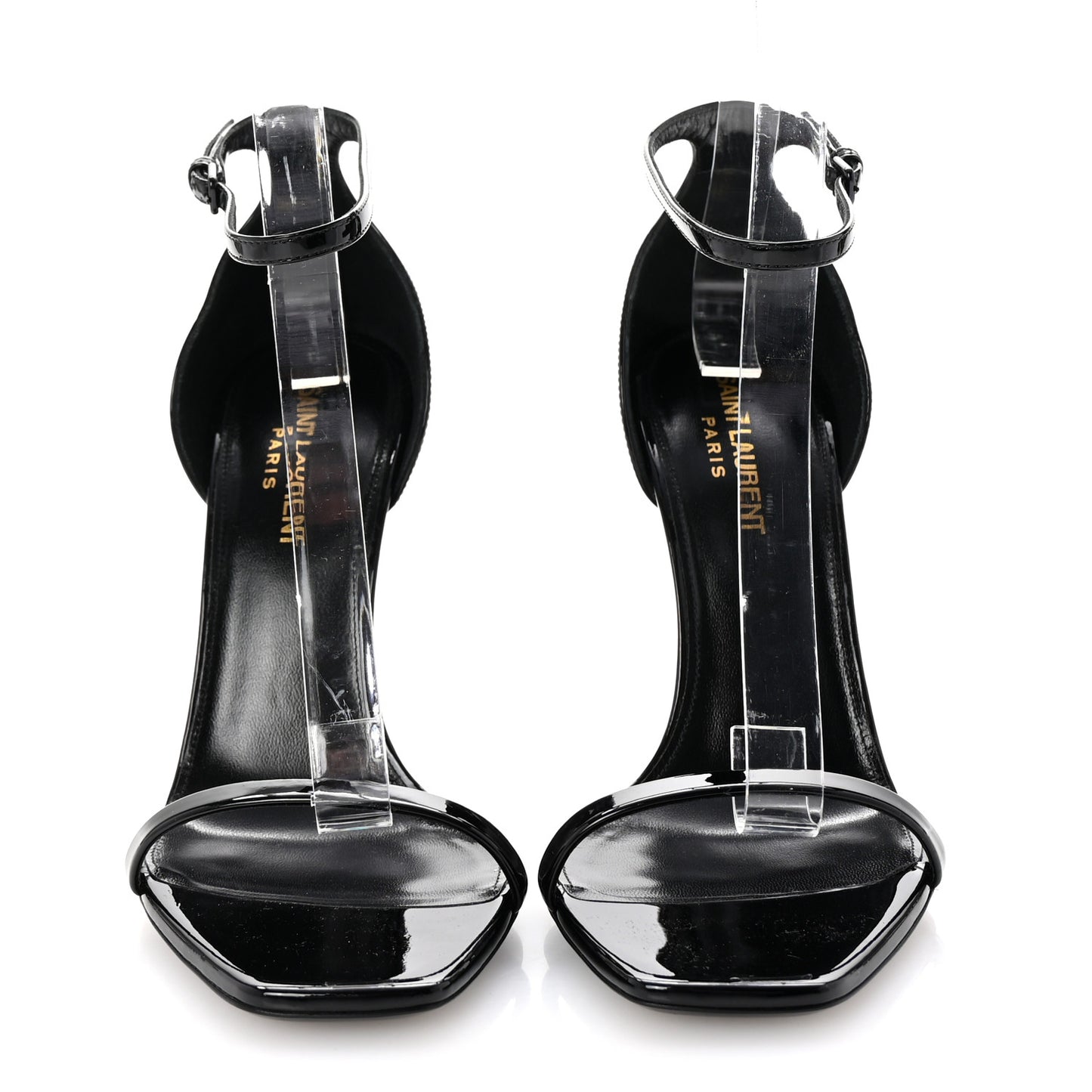 Patent Calfskin Opyum 110 Sandals 38.5 Black