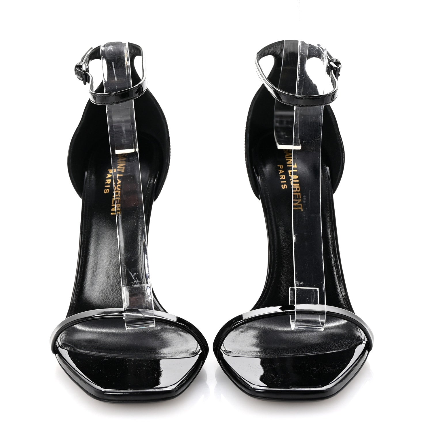 Saint Laurent Patent Calfskin Opyum 110 Sandals 38.5 Black 3 of 9