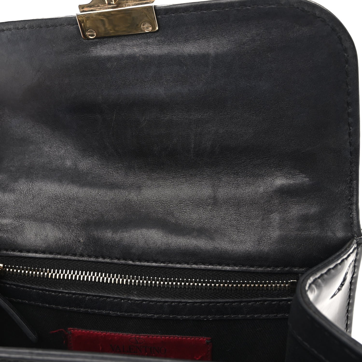 Valentino Garavani Patent Small Glam Lock Rockstud Flap Black 12 of 12