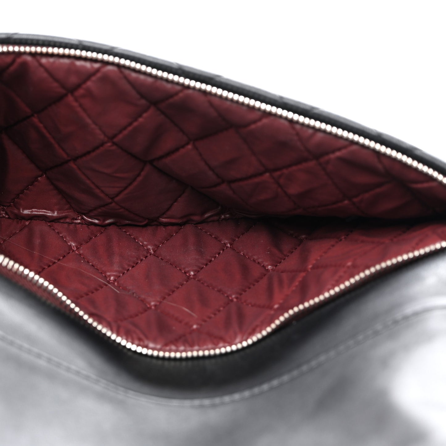 Lambskin Quilted CC Beauty Clutch Black