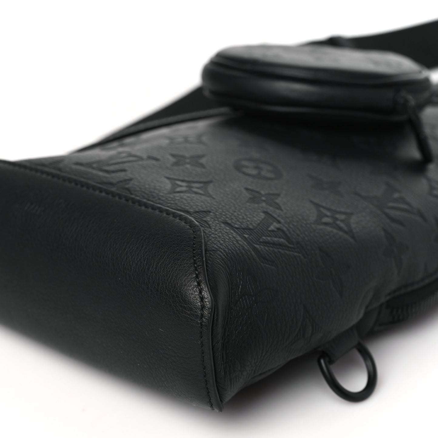 Calfskin Shadow Monogram Duo Slingbag Black