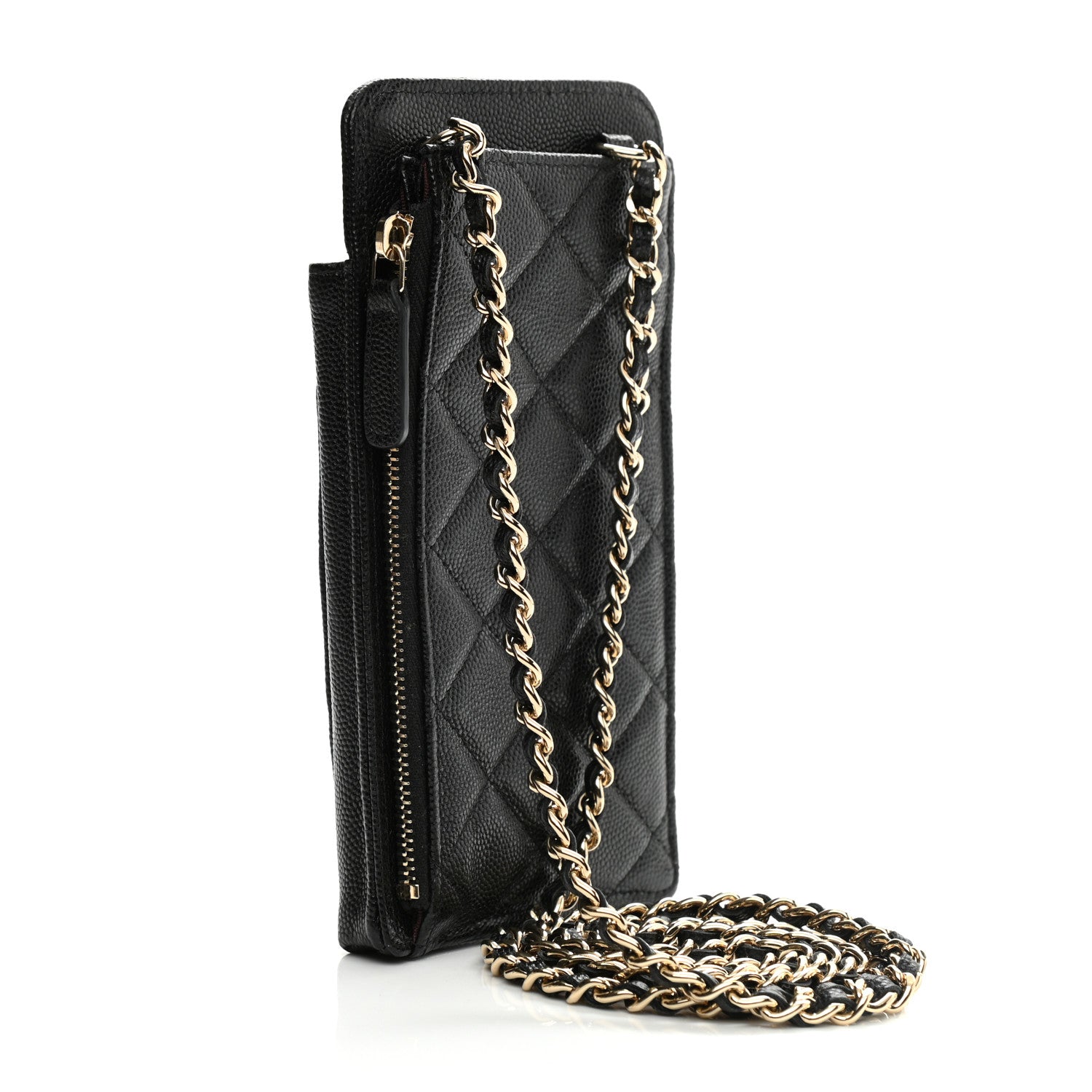 Chanel Caviar Quilted Zip Phone Case Black 3 of 8