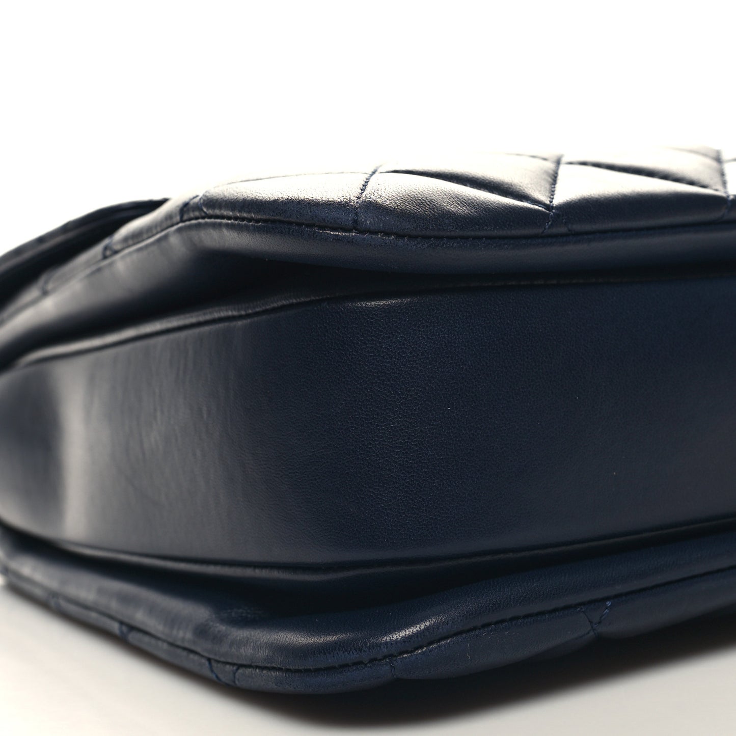 Lambskin Quilted Large Trendy CC Flap Dual Handle Bag Navy Blue