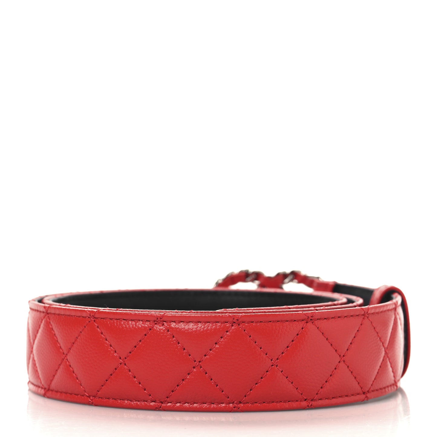 Caviar Quilted CC Chain Belt 85 34 Red