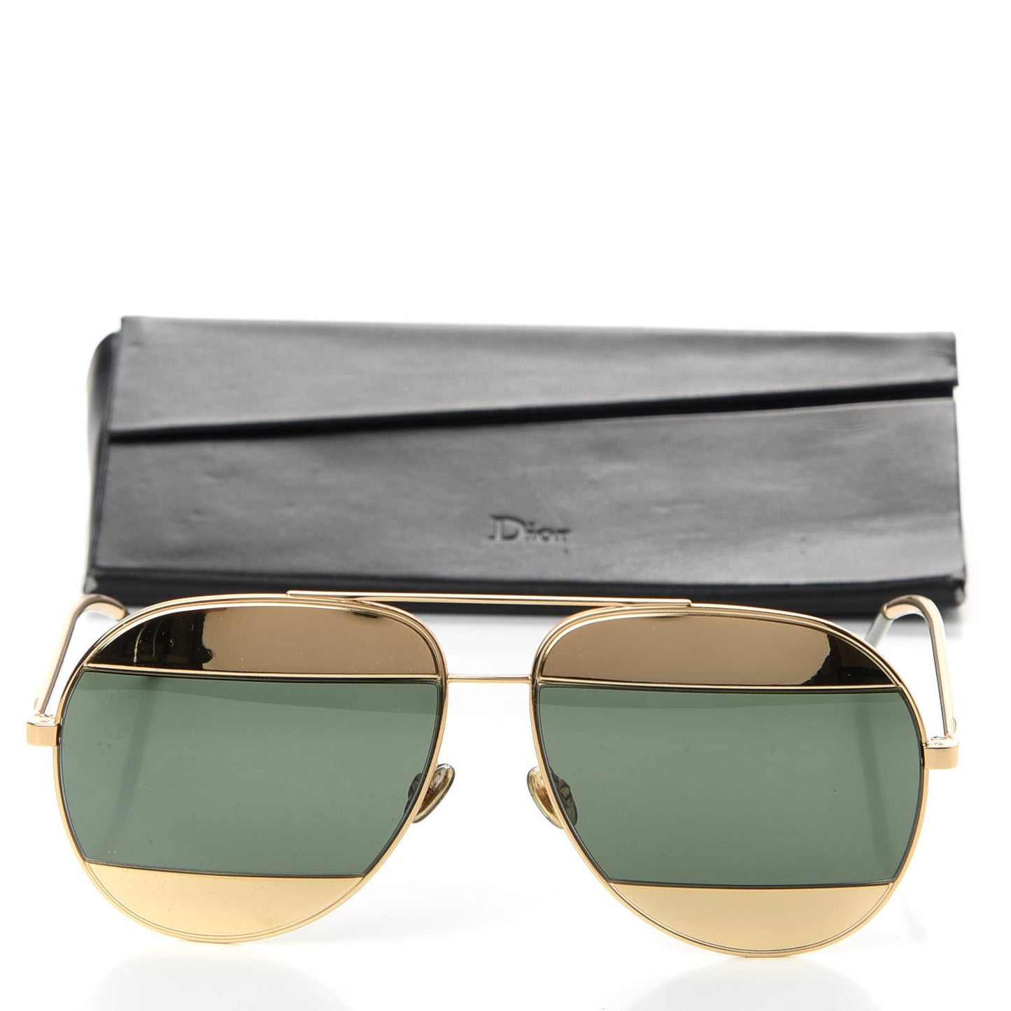 Metal Split 1 Aviator Sunglasses Gold