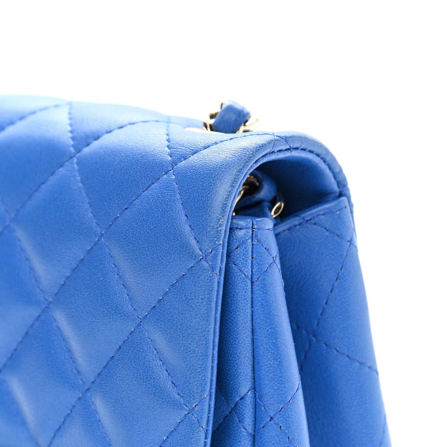 Lambskin Quilted Mini Square Flap Blue