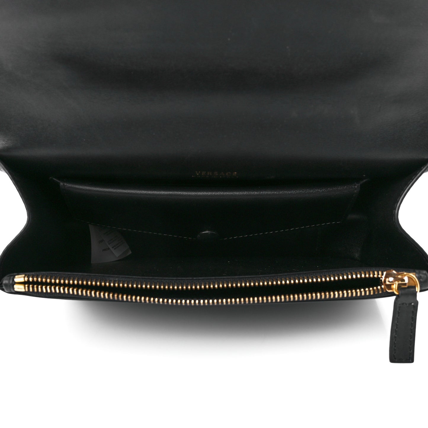 Vitello Barocco Virtus Top Handle Shoulder Bag Black
