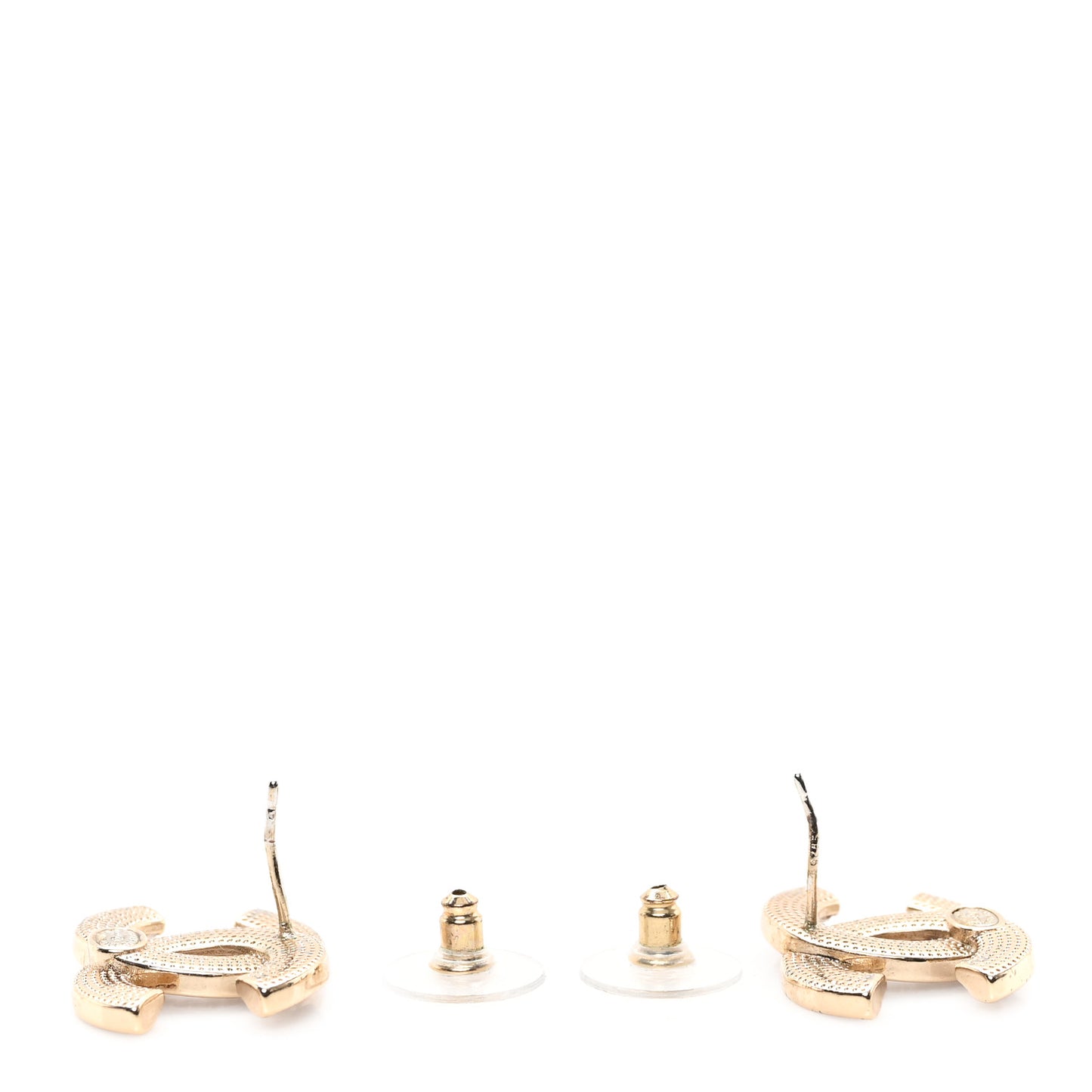 Crystal Enamel CC Earrings Gold Black