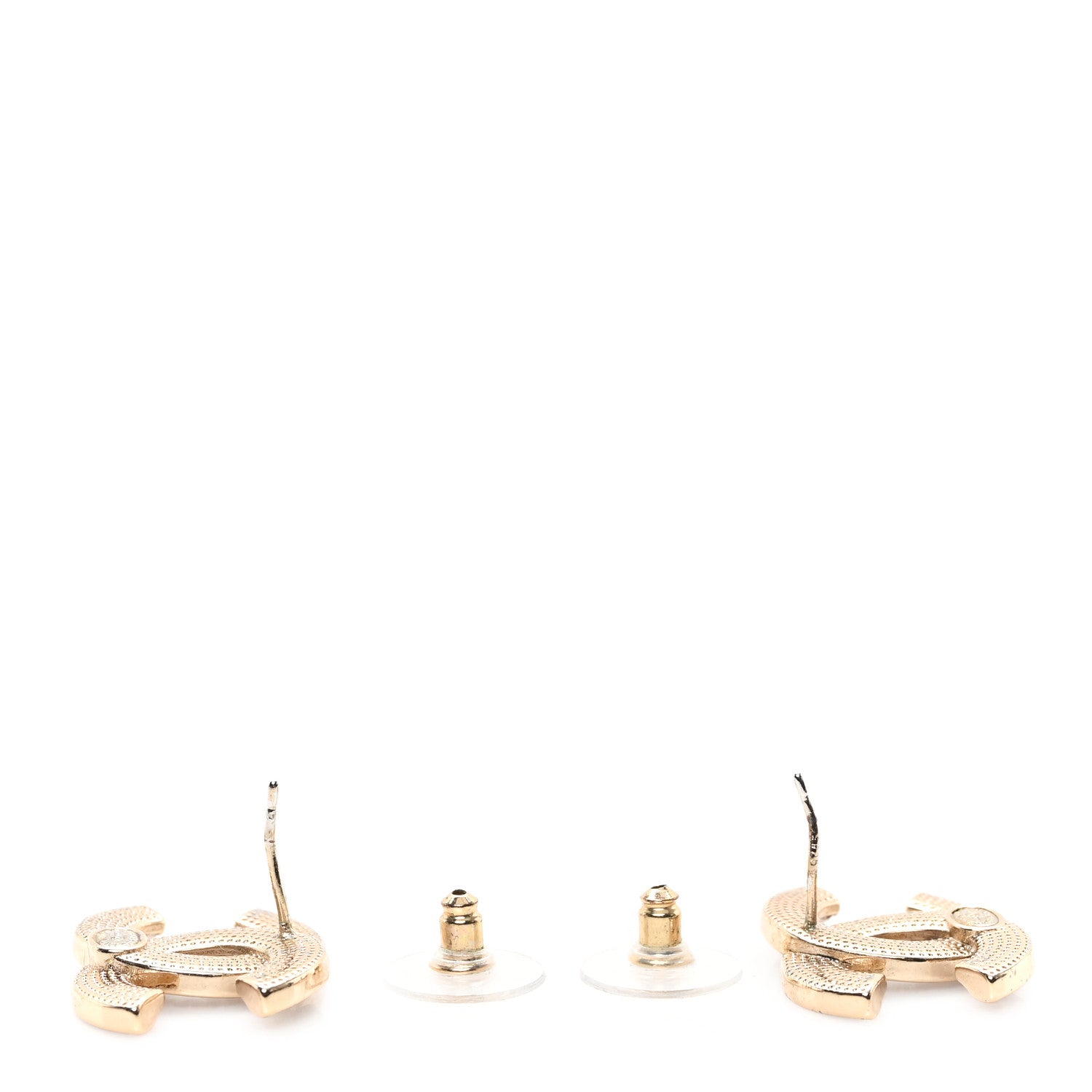 Chanel Crystal Enamel CC Earrings Gold Black 3 of 4