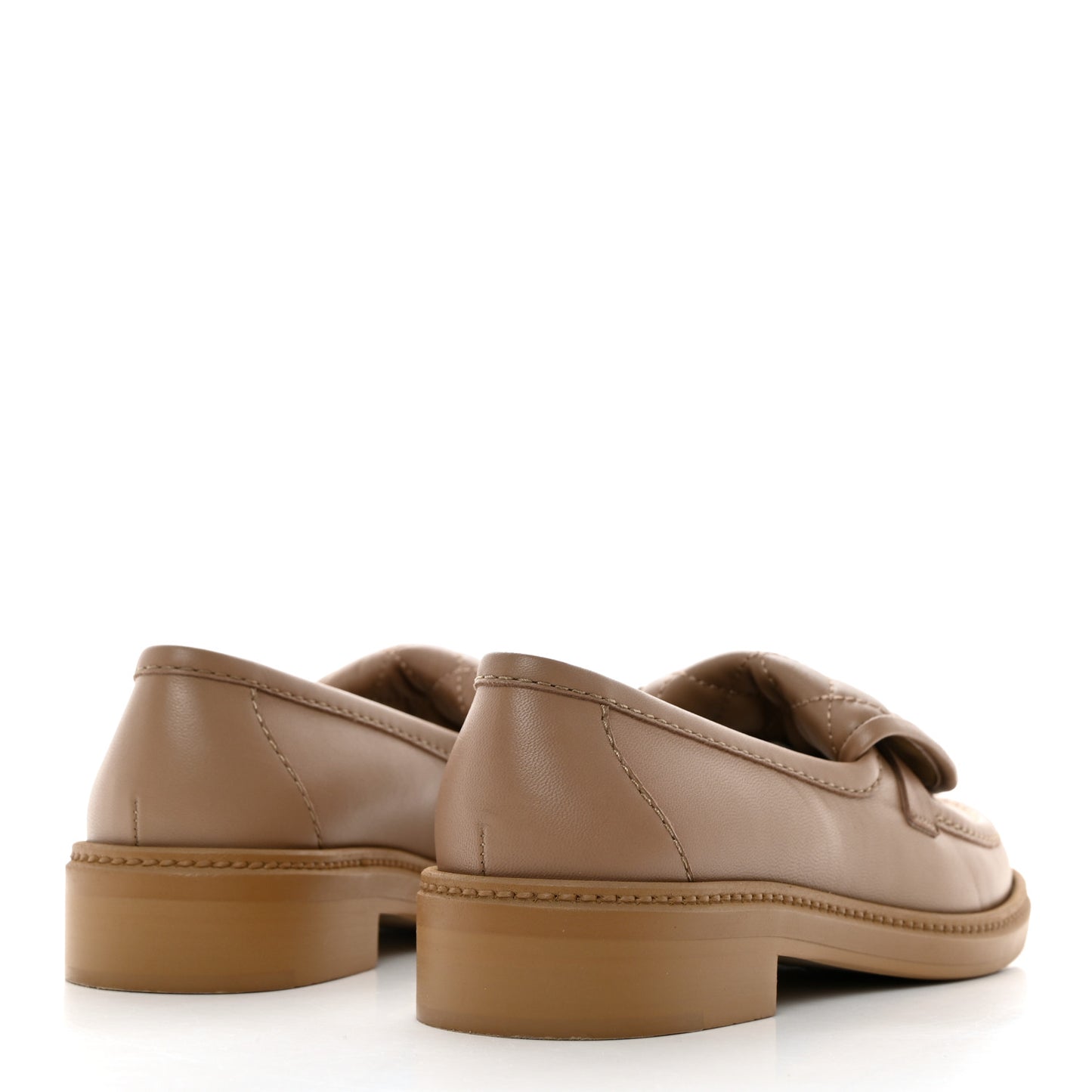 Lambskin Quilted CC Turnlock Loafers 37 Beige