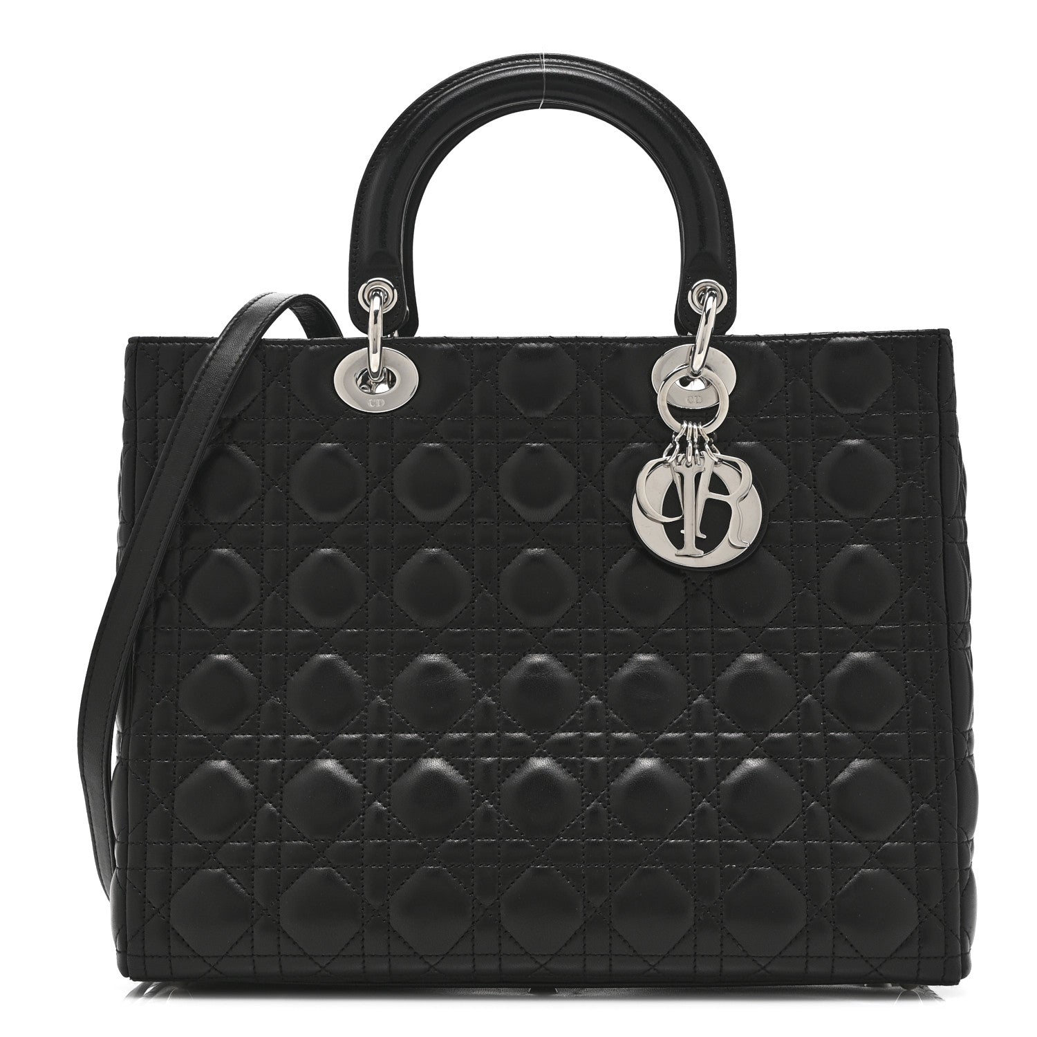 Christian Dior Lambskin Cannage Large Lady Dior Black 1861576