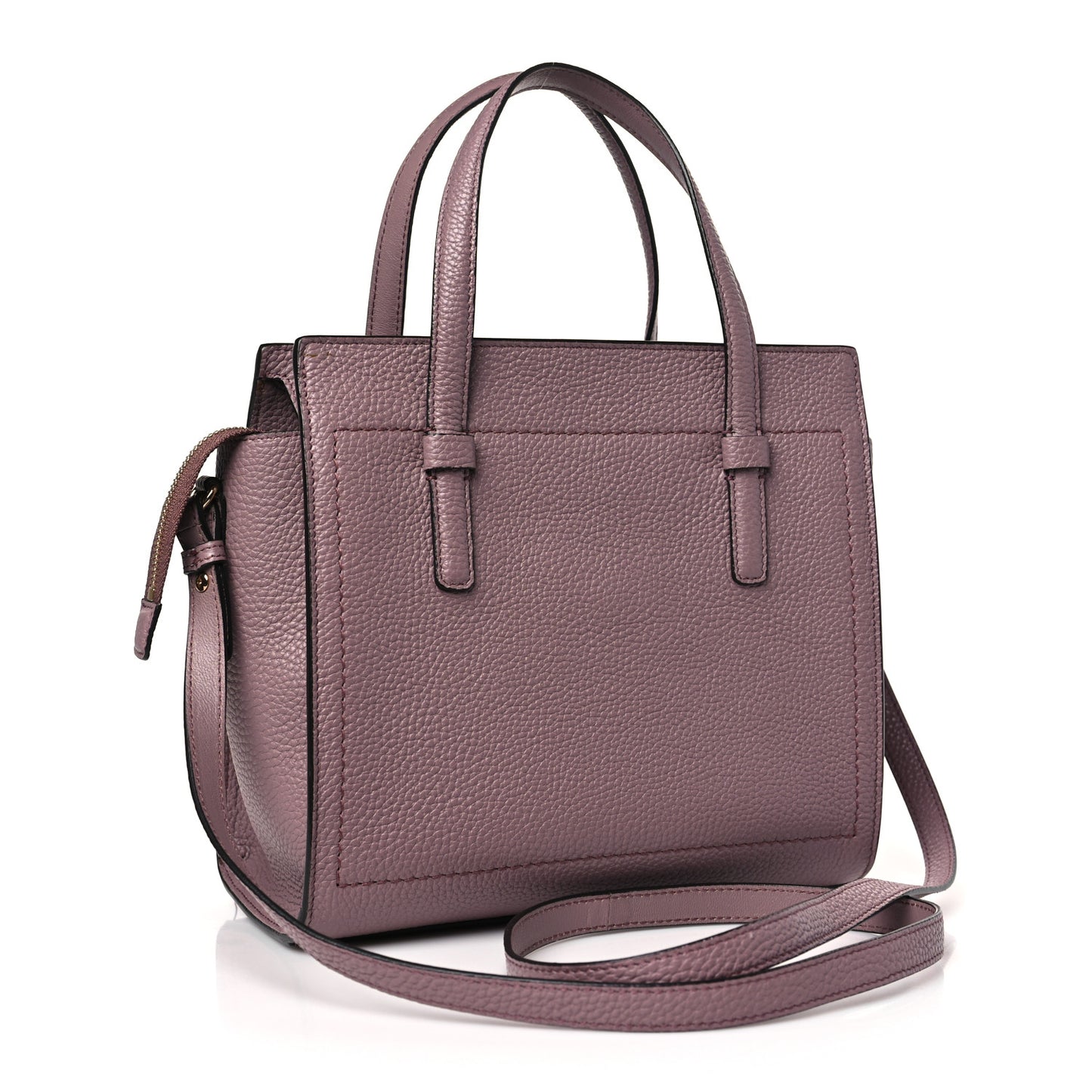 Grained Calfskin Double Handle Small Amy Tote Beige Pink