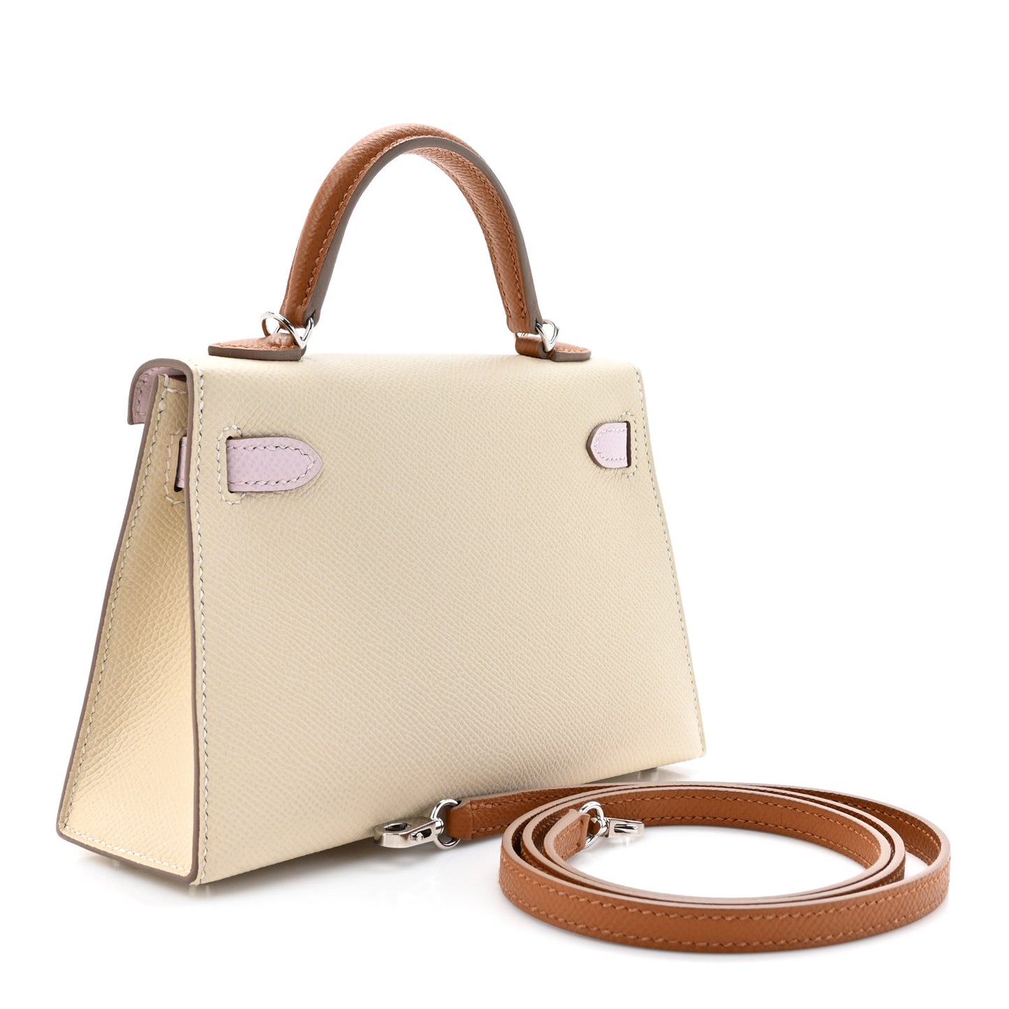 Epsom Mini Kelly Sellier 20 Craie Mauve Pale Gold