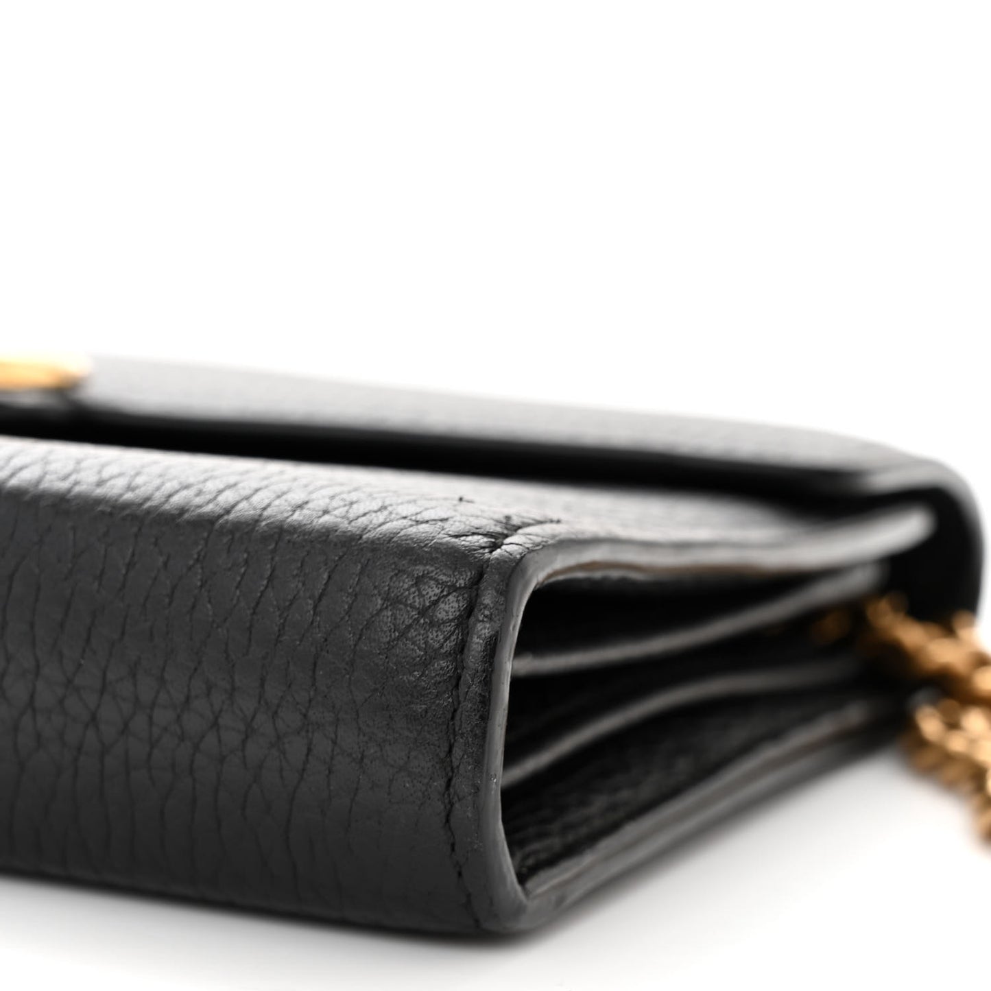 Calfskin GG Marmont Chain Wallet Black