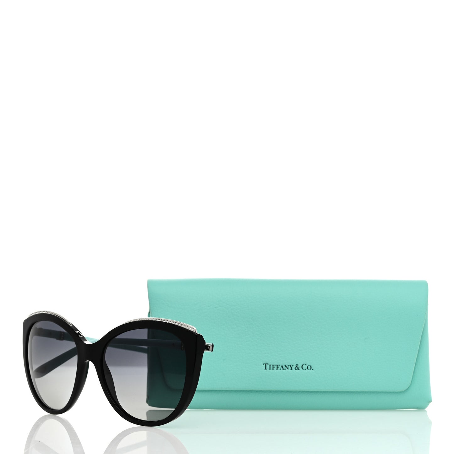 Acetate Metal Cat Eye Sunglasses TF4134 Black Blue