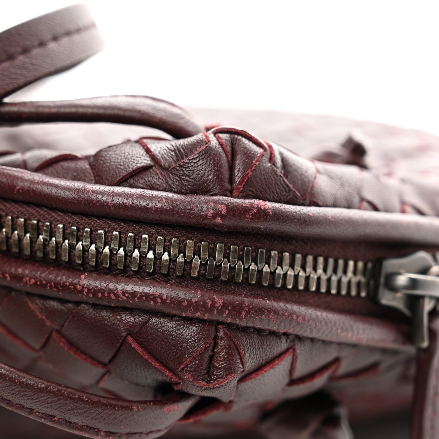 Nappa Intrecciato Nodini Crossbody Messenger Burgundy