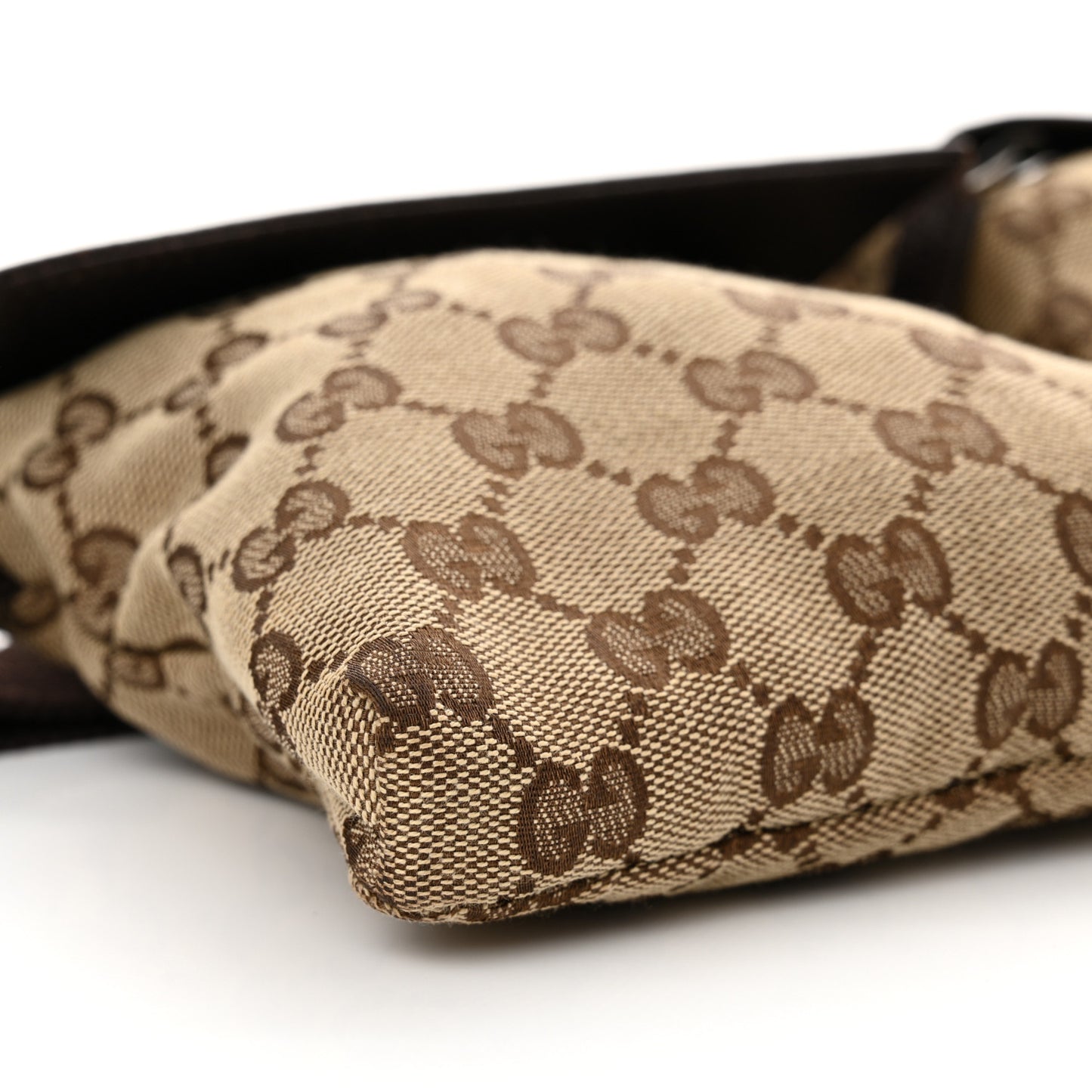 GG Monogram Double Pocket Belt Bag Dark Brown