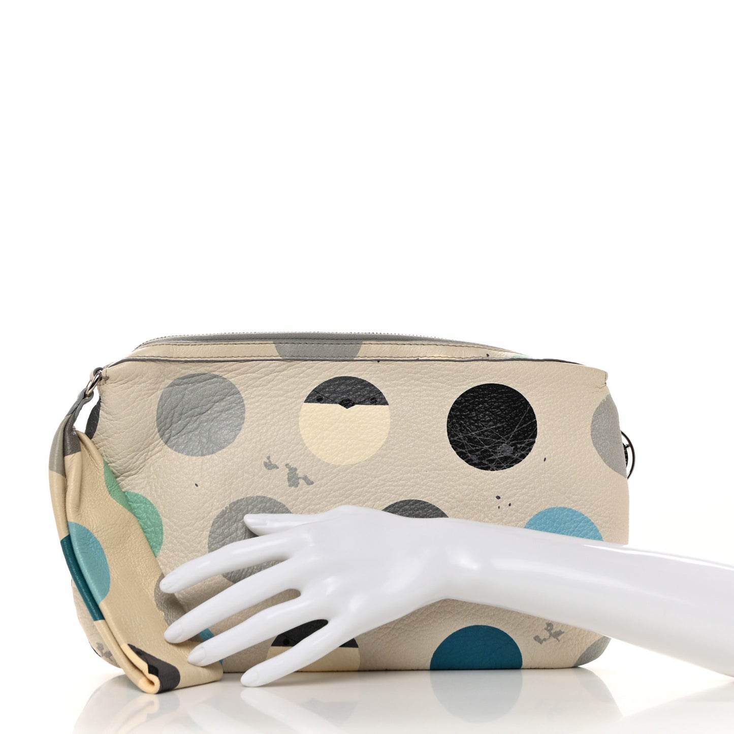 Grained Calfskin Bank Swallow Clutch Multicolor