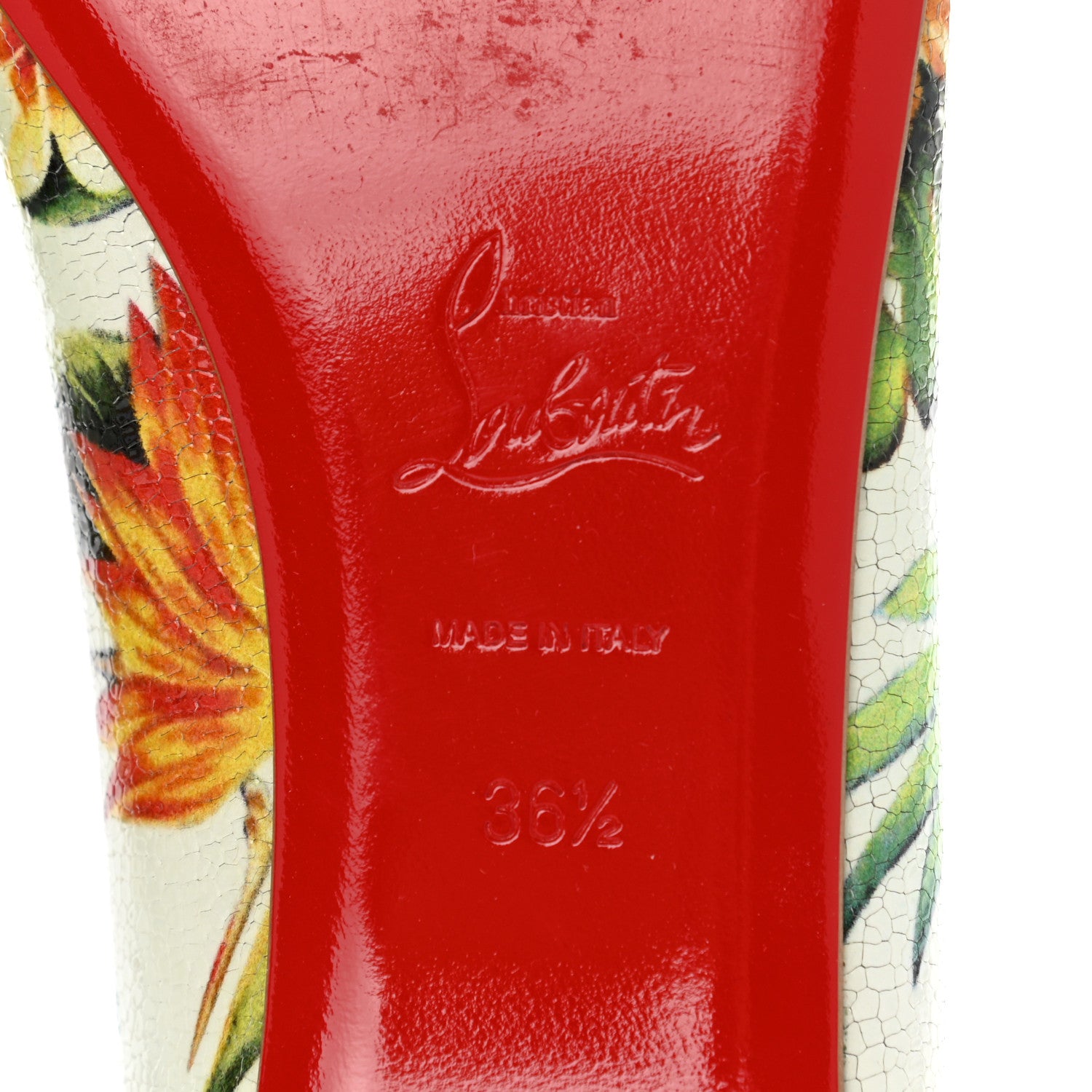 Christian Louboutin Embossed Leather Hawaii Flats 36.5 Multicolor 6 of 8