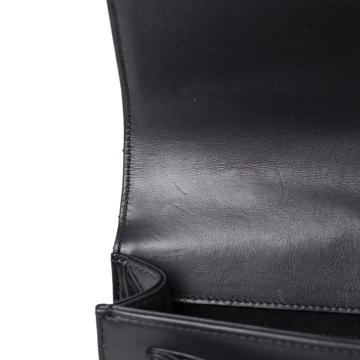 Calfskin Caviar Quilted Chain Handle Flap Black