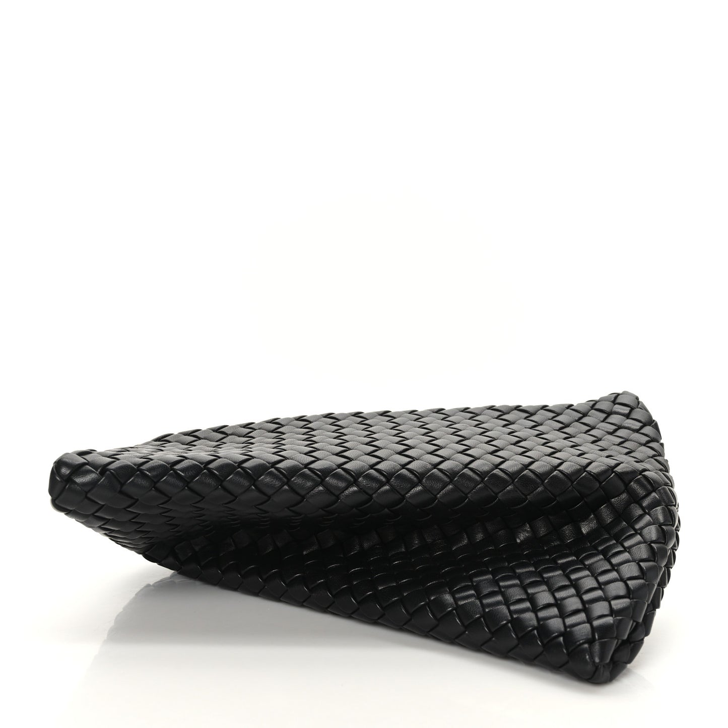 Nappa Intrecciato Crisscross Clutch Black
