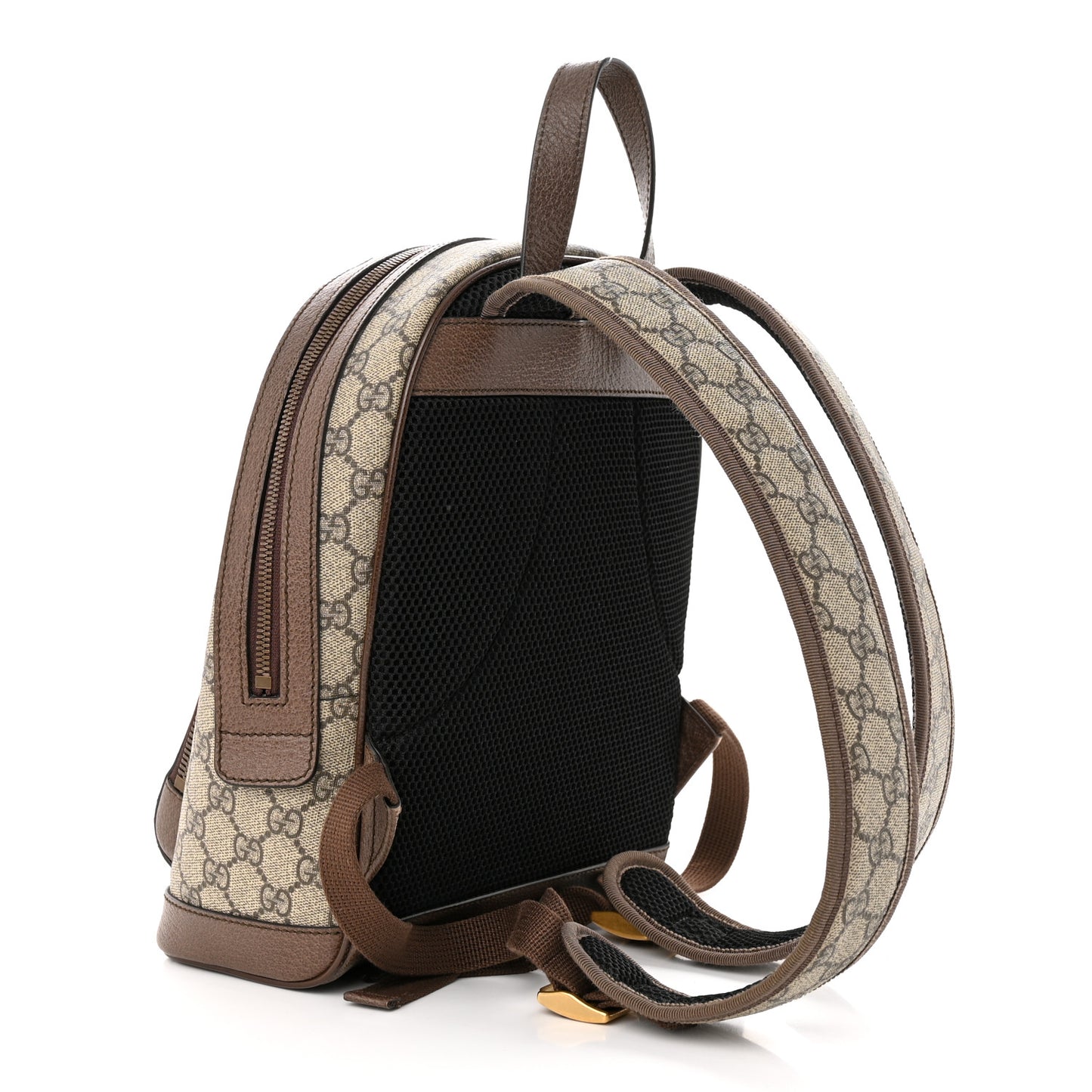 GG Supreme Monogram Calfskin Web Small Ophidia Day Backpack Beige Ebony New Acero