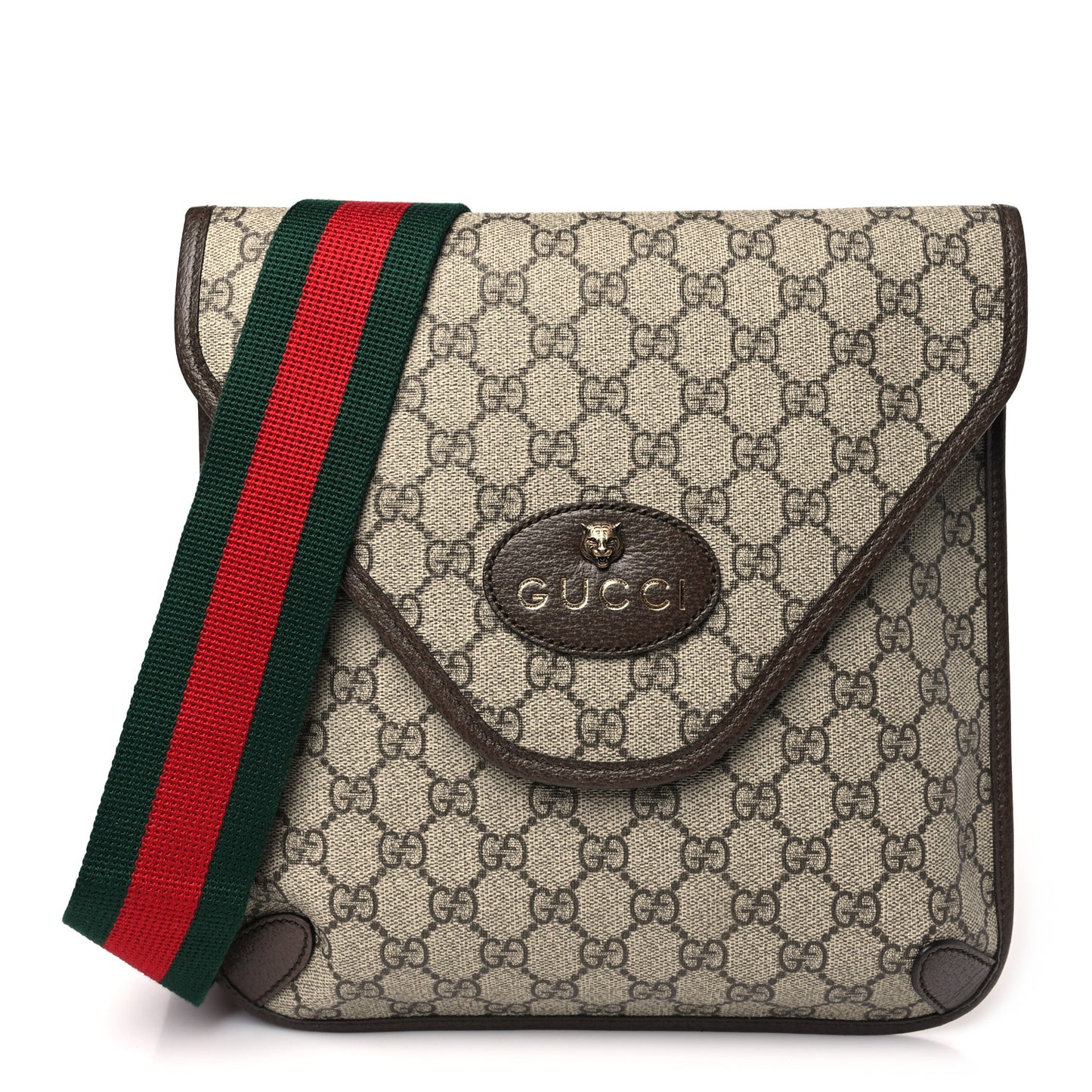 GG Supreme Monogram Web Medium Neo Vintage Flap Messenger Bag Beige New Acero