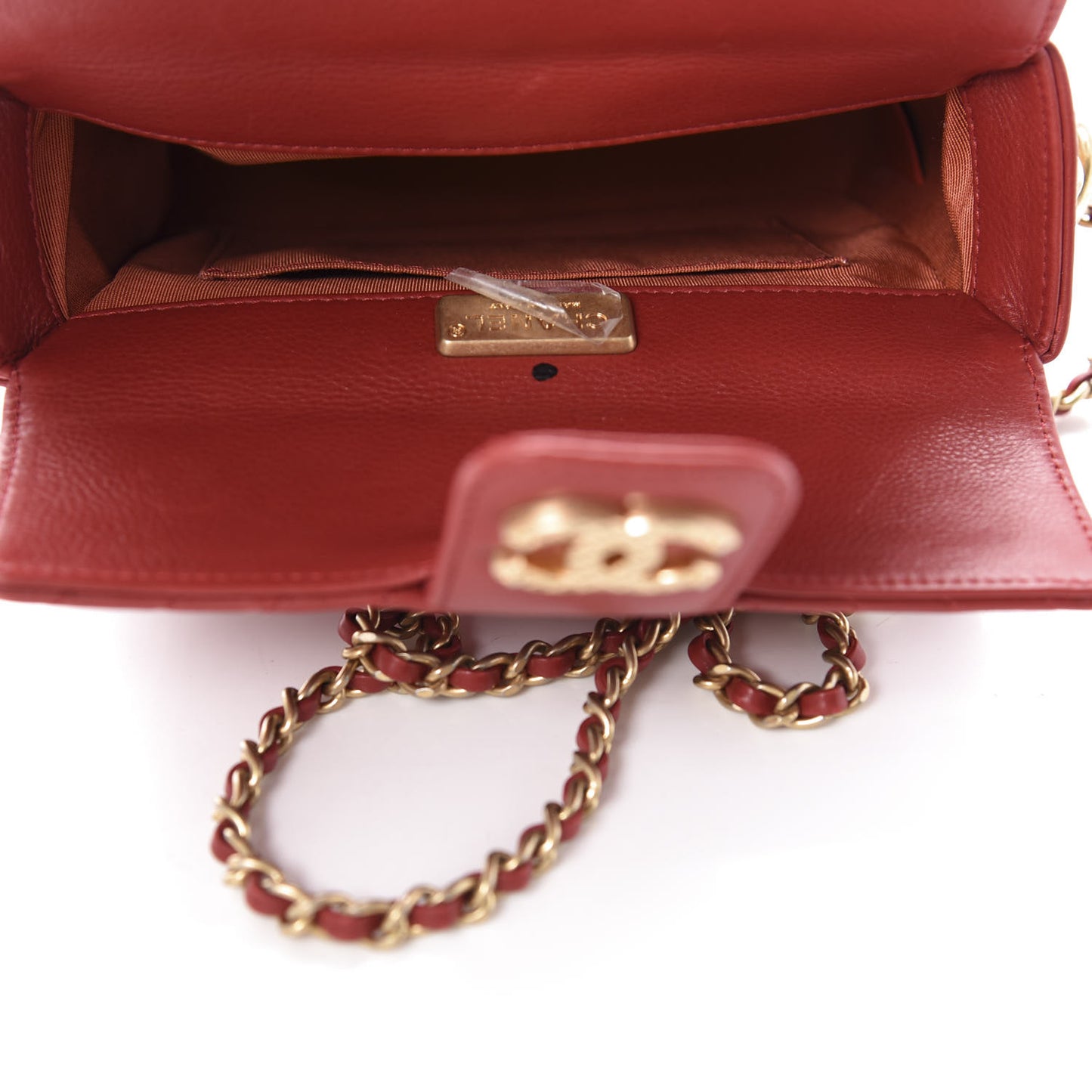 Calfskin Chevron Quilted Rock The Corner Minaudiere Bag Red