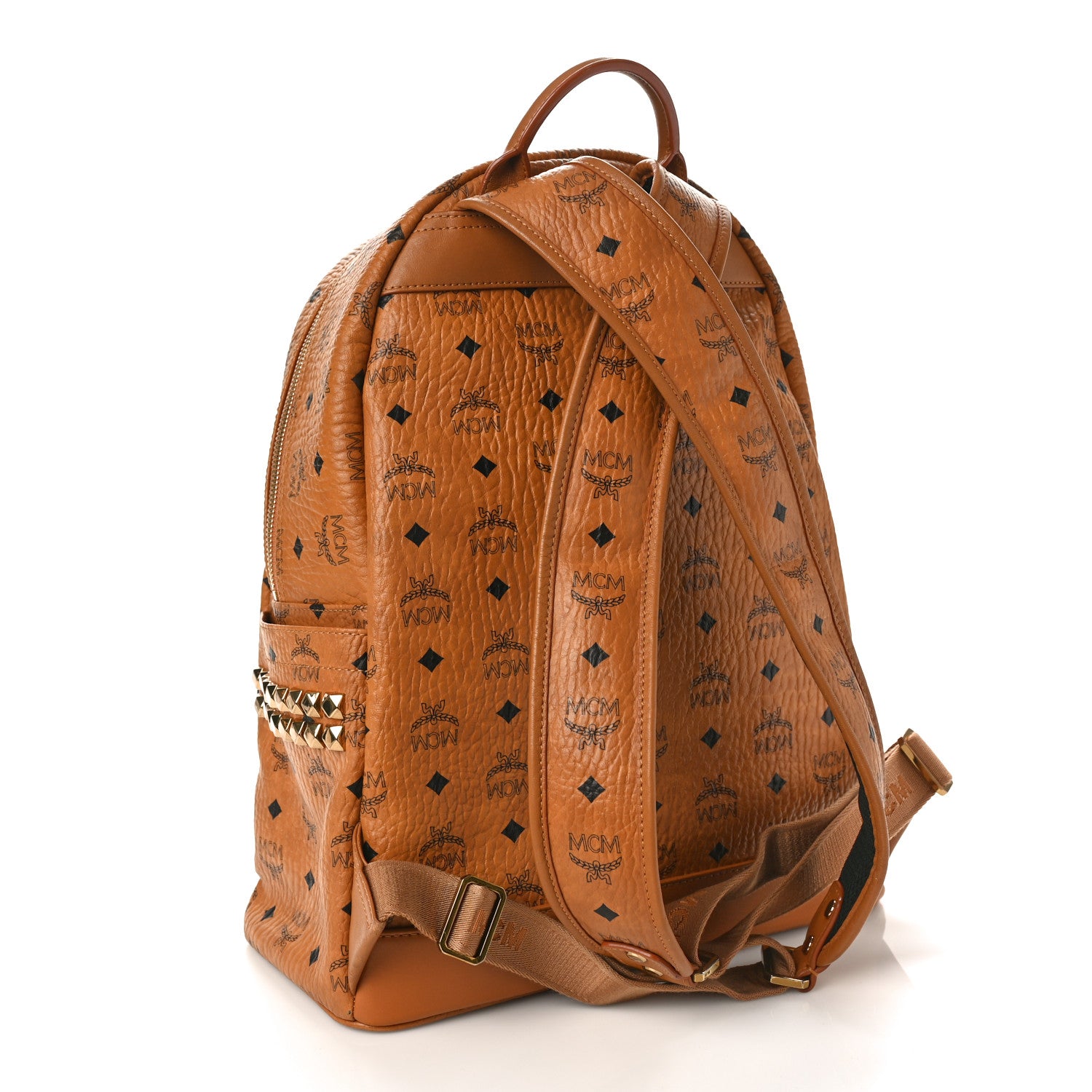 MCM Visetos Medium Side Studs Stark Backpack Cognac 2 of 10