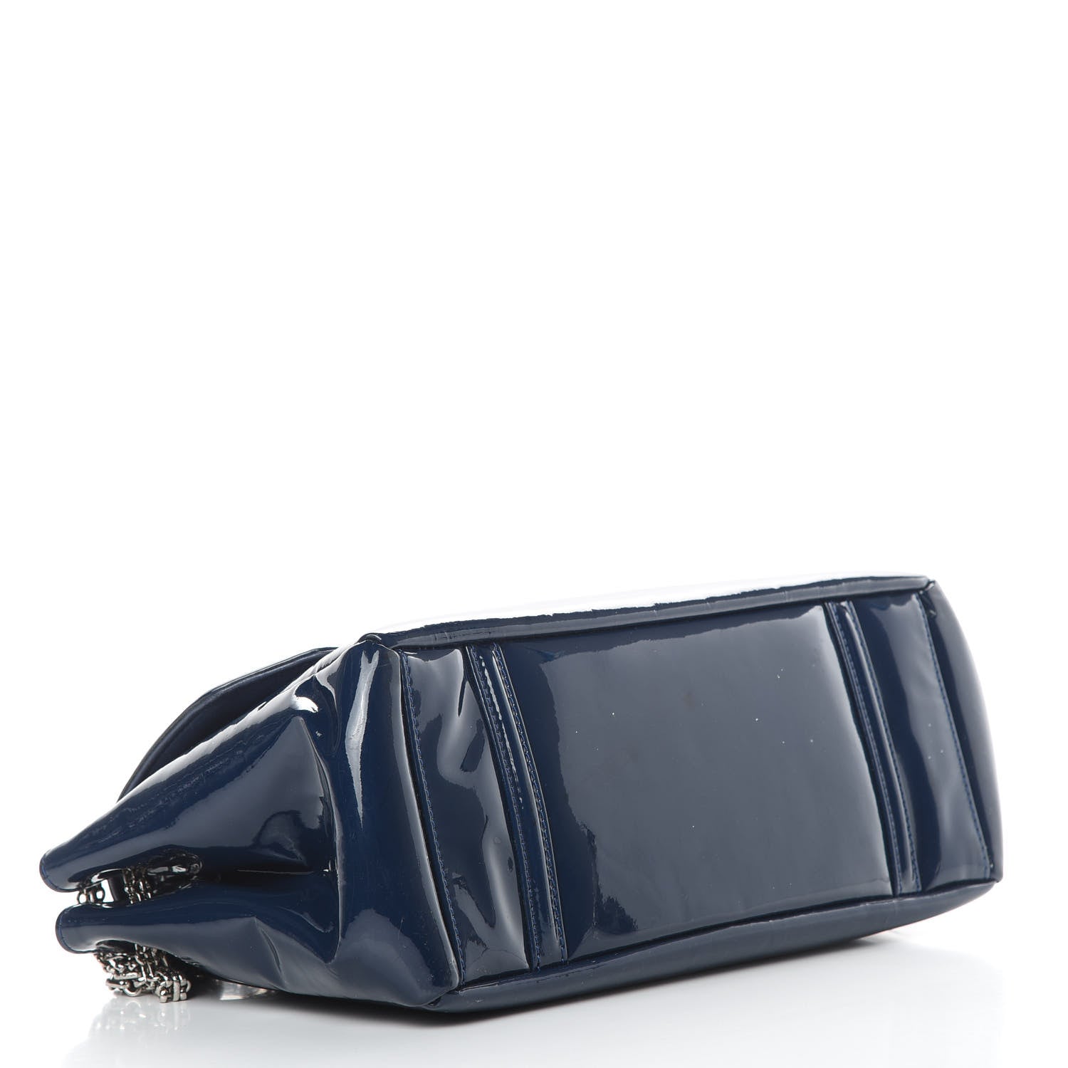 Chanel Patent Calfskin Mademoiselle Lock Bijoux Chain Flap Blue 4 of 16